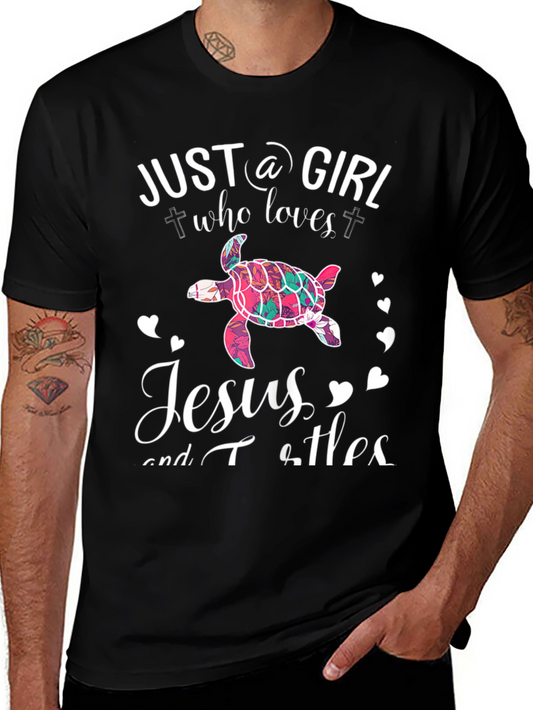 Just a Girl Who Loves Jesus and Turtles Graphic Tee