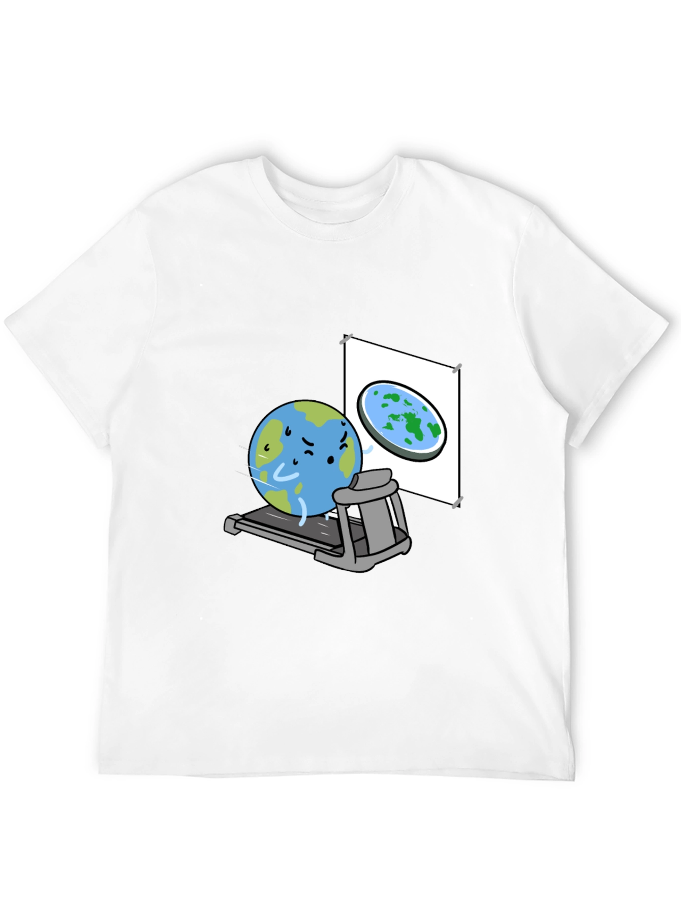 Earth on Treadmill Graphic Tee - Black Cotton Shirt