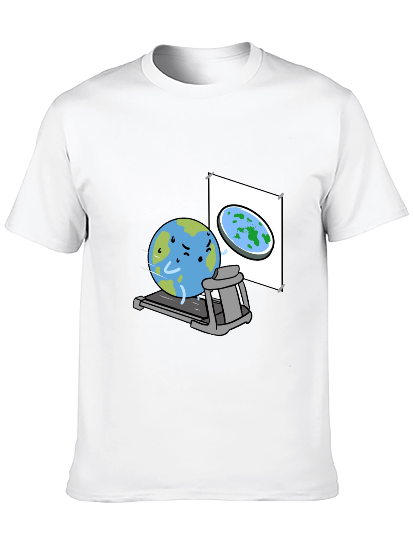 Earth on Treadmill Graphic Tee - Black Cotton Shirt