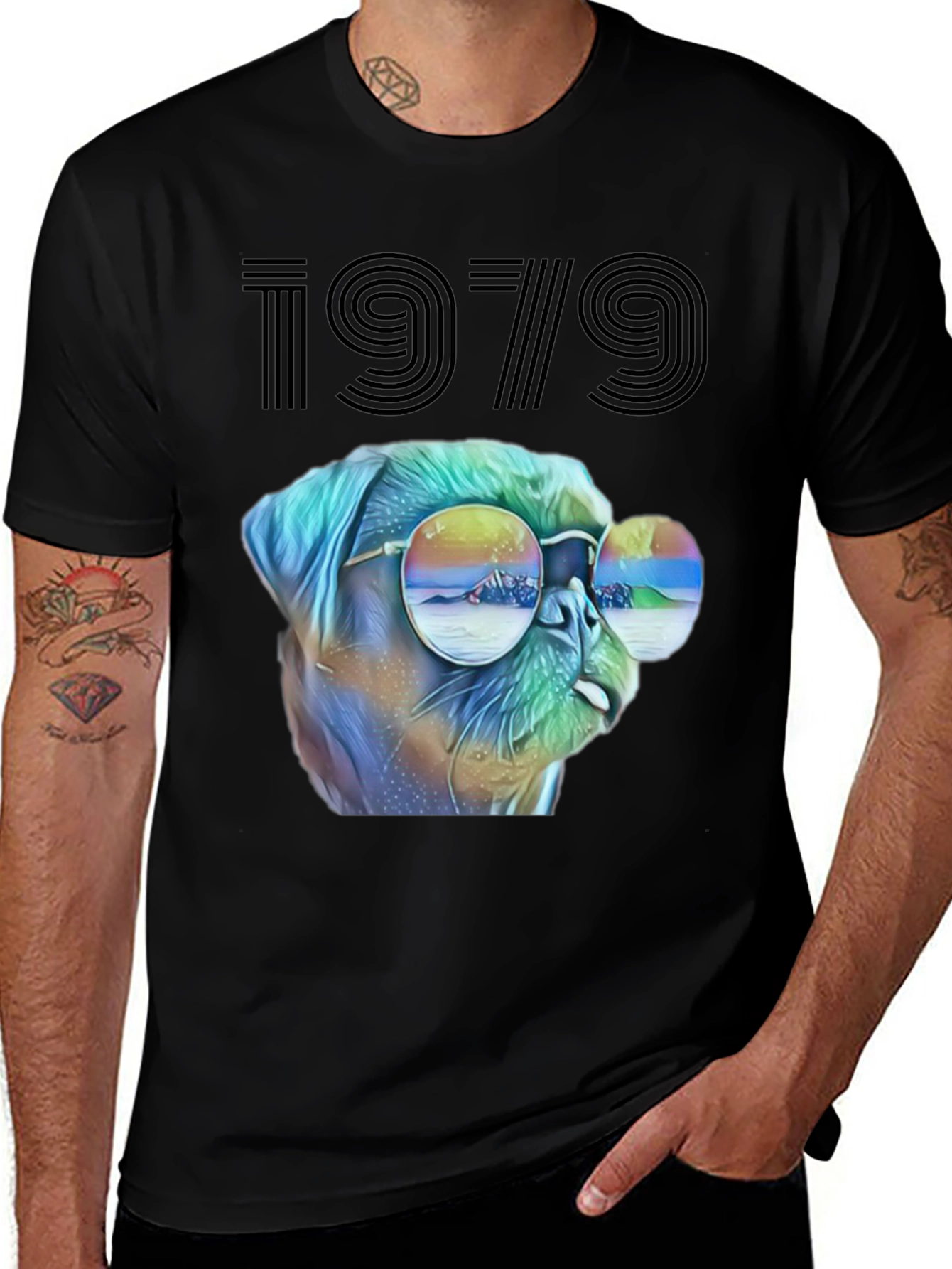 Retro 1979 Dog Graphic T-Shirt