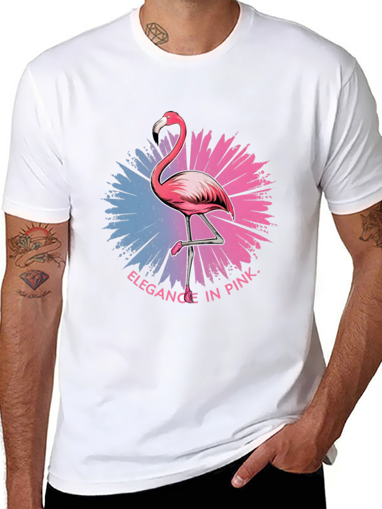 Elegance In Pink Flamingo Graphic T-Shirt