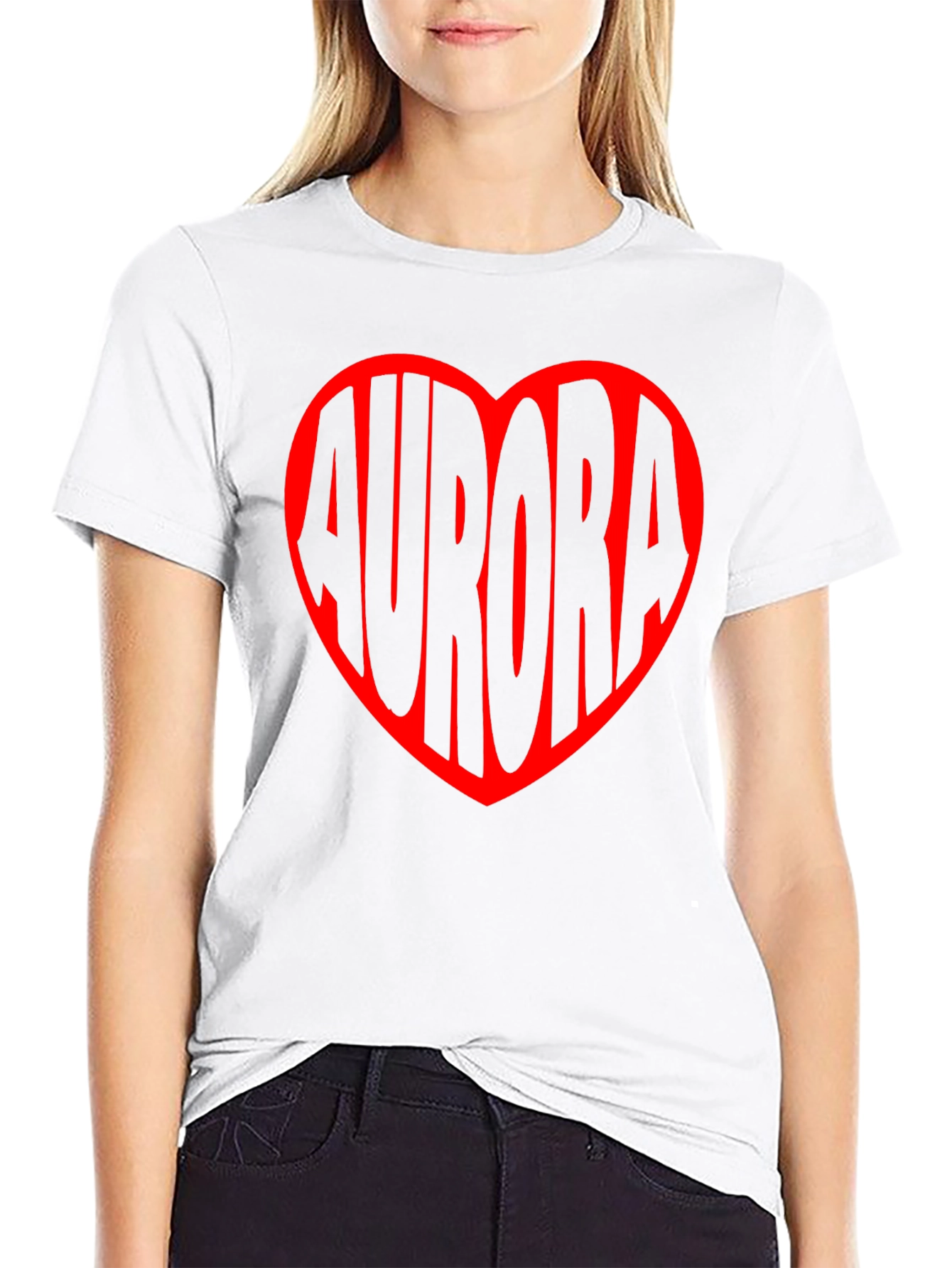 Aurora Heart Graphic Tee - Black Unisex T-Shirt