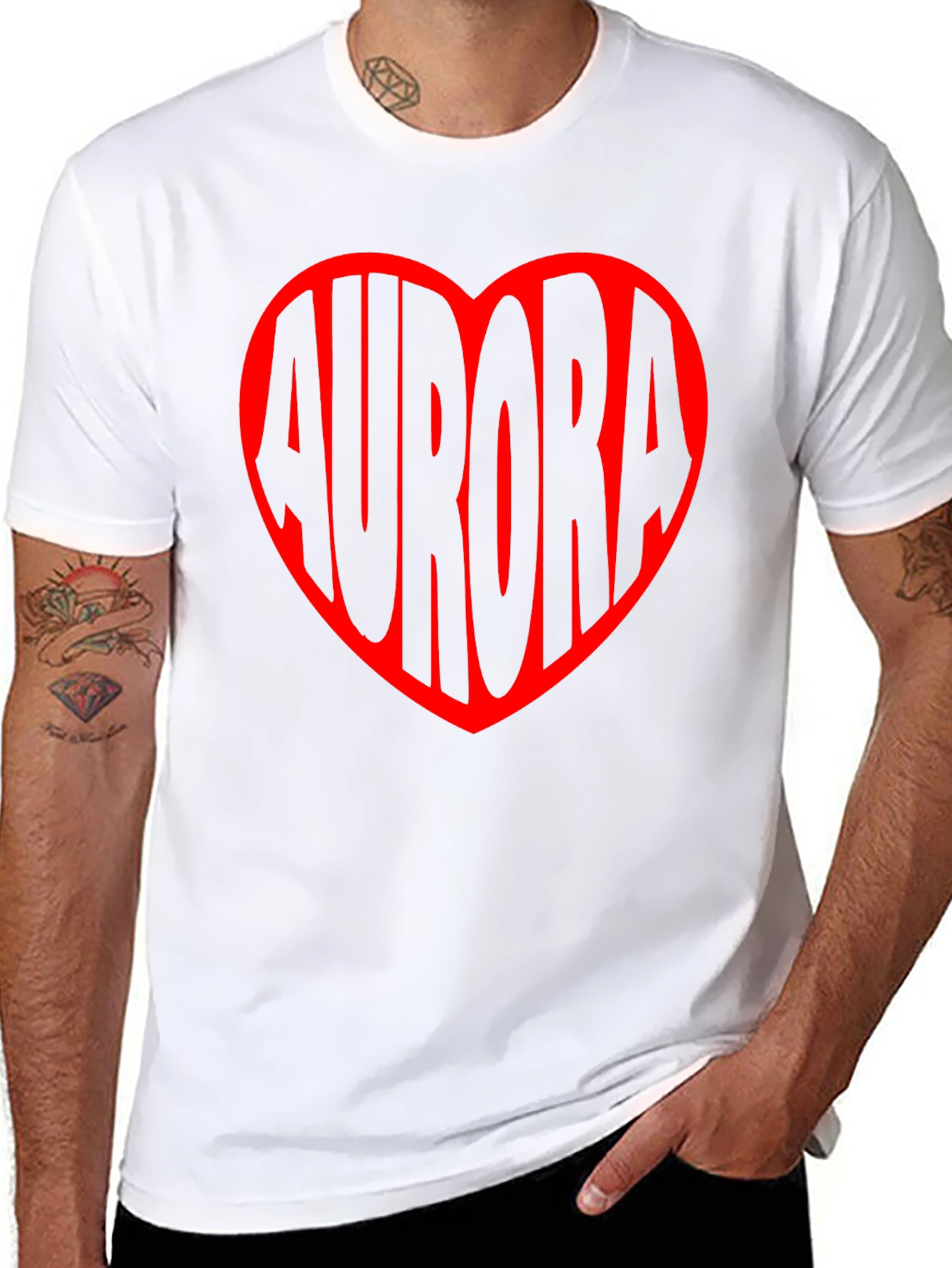 Aurora Heart Graphic Tee - Black Unisex T-Shirt
