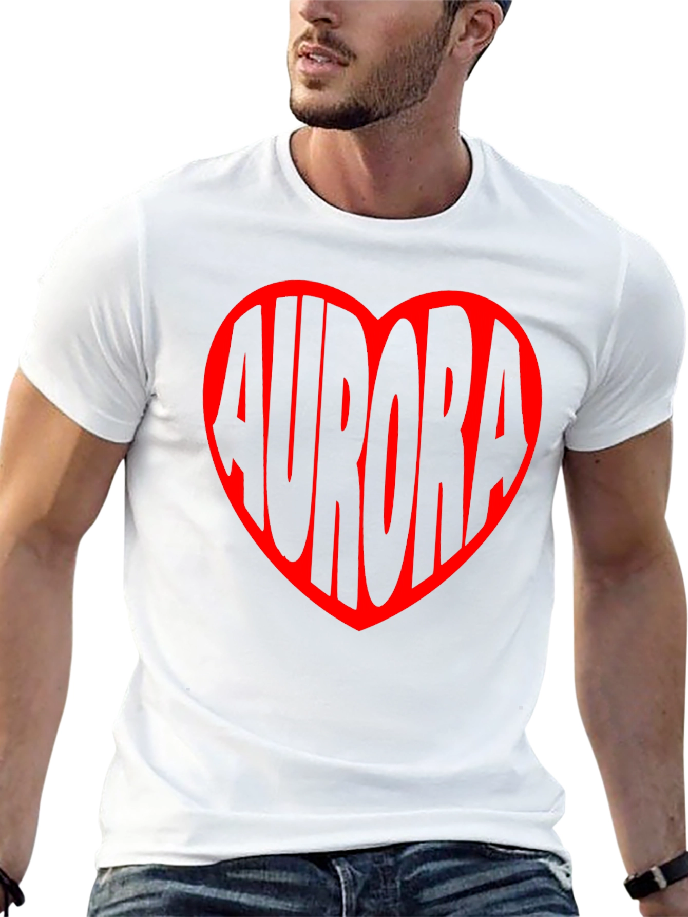 Aurora Heart Graphic Tee - Black Unisex T-Shirt