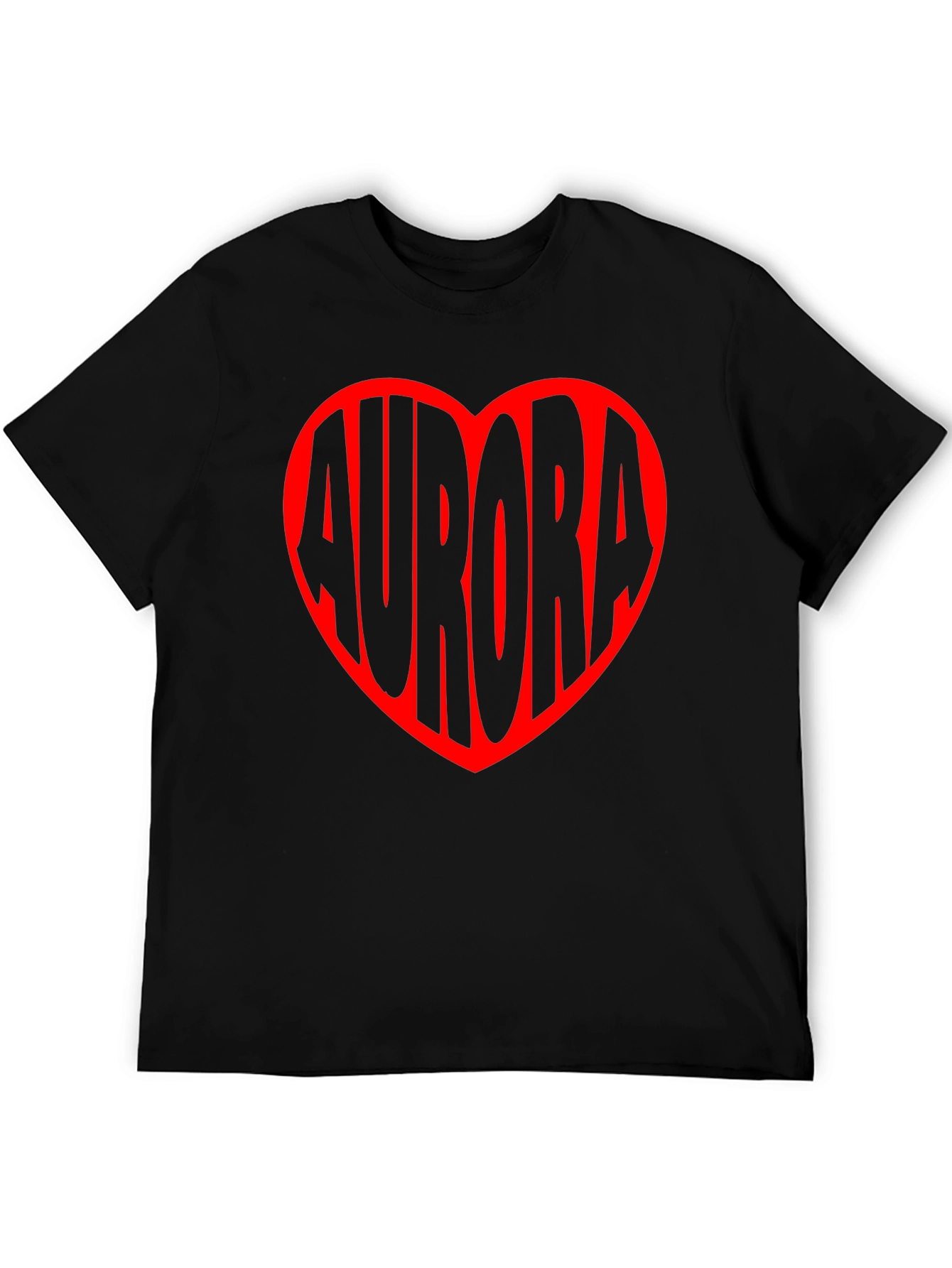Aurora Heart Graphic Tee - Black Unisex T-Shirt
