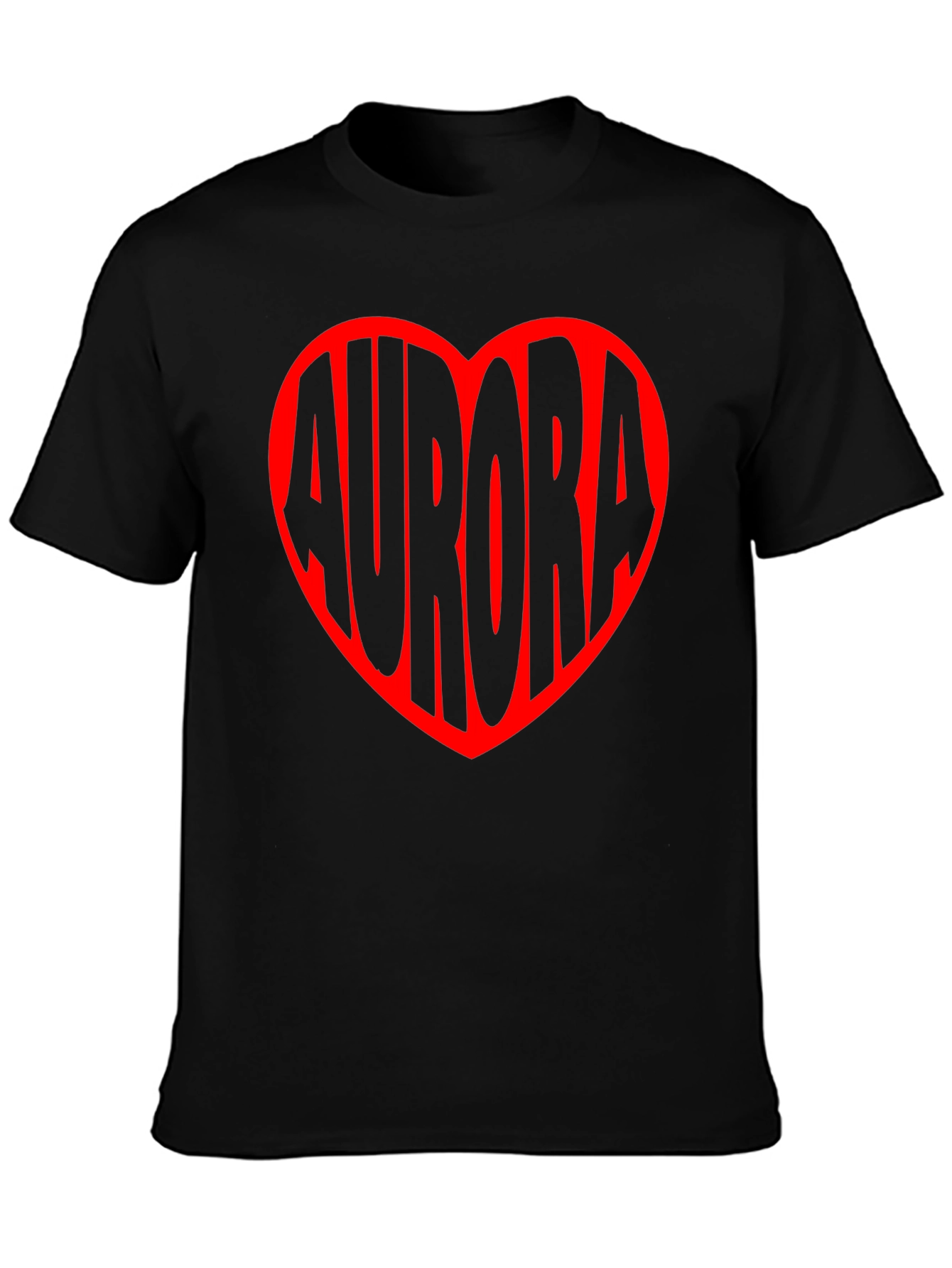 Aurora Heart Graphic Tee - Black Unisex T-Shirt
