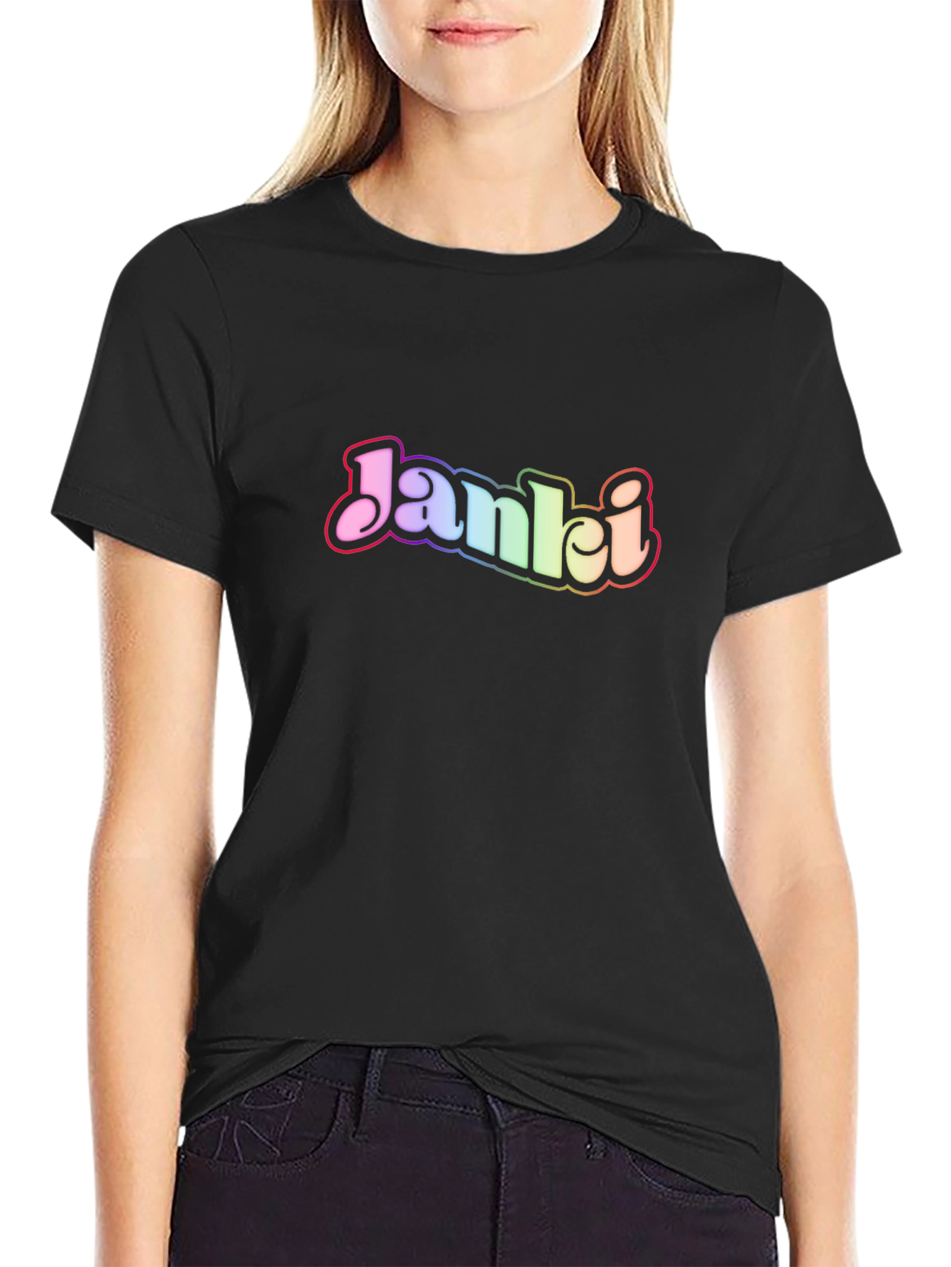 Janki Rainbow Logo Graphic T-Shirt