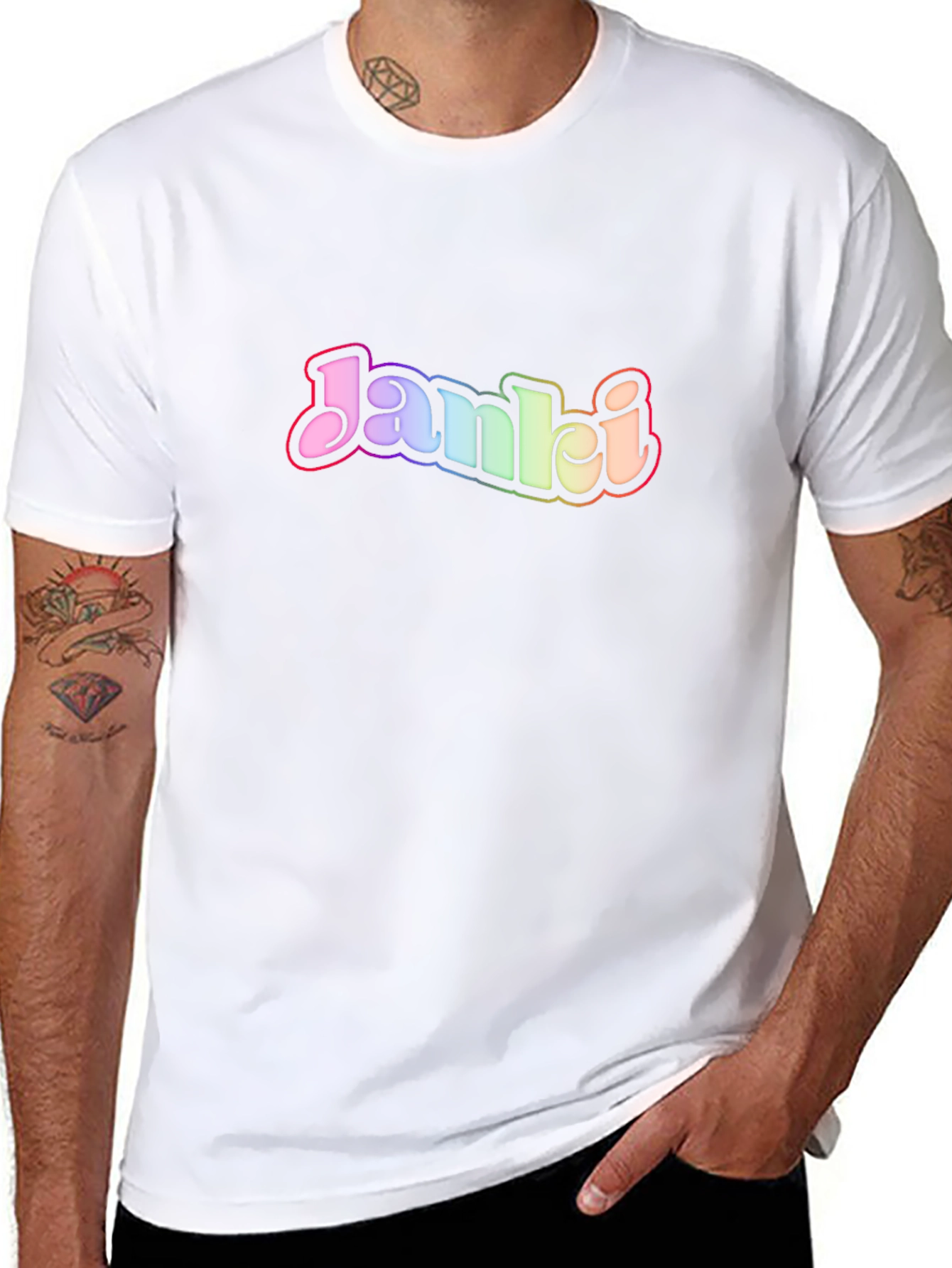 Janki Rainbow Logo Graphic T-Shirt