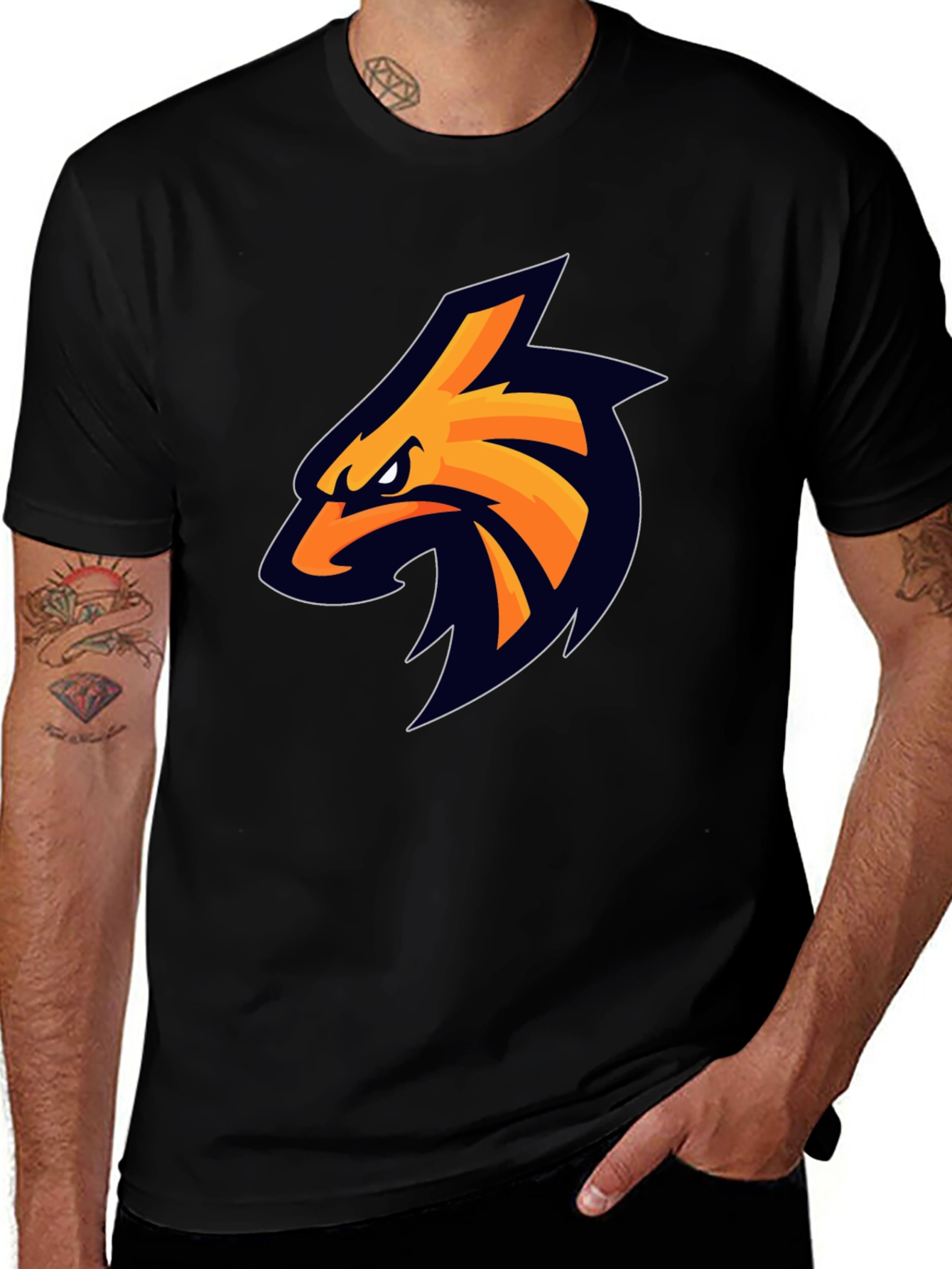 Eagle Logo Black T-Shirt - Casual Style