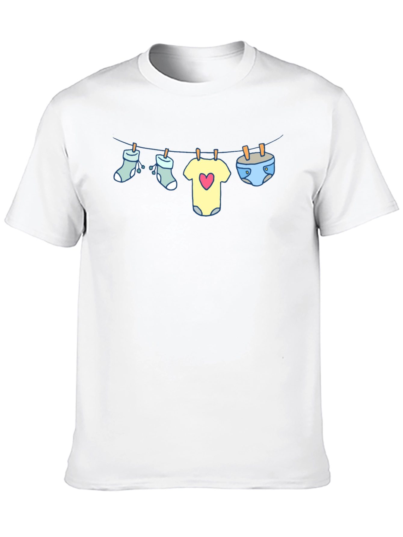 Baby Clothesline Graphic Tee - Soft Black T-Shirt
