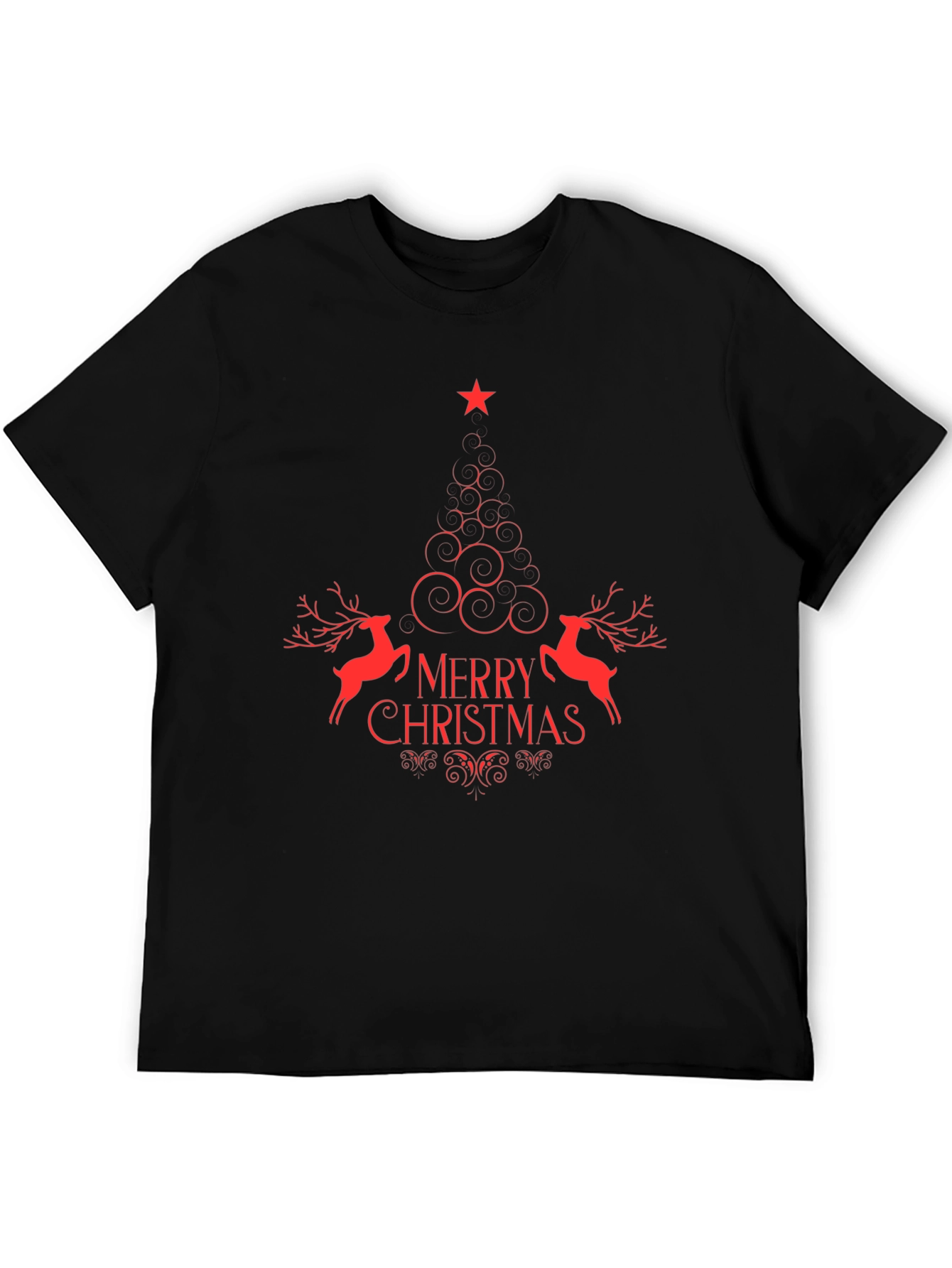 Merry Christmas Graphic Tee - Red Design