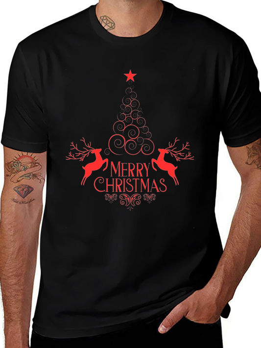 Merry Christmas Graphic Tee - Red Design