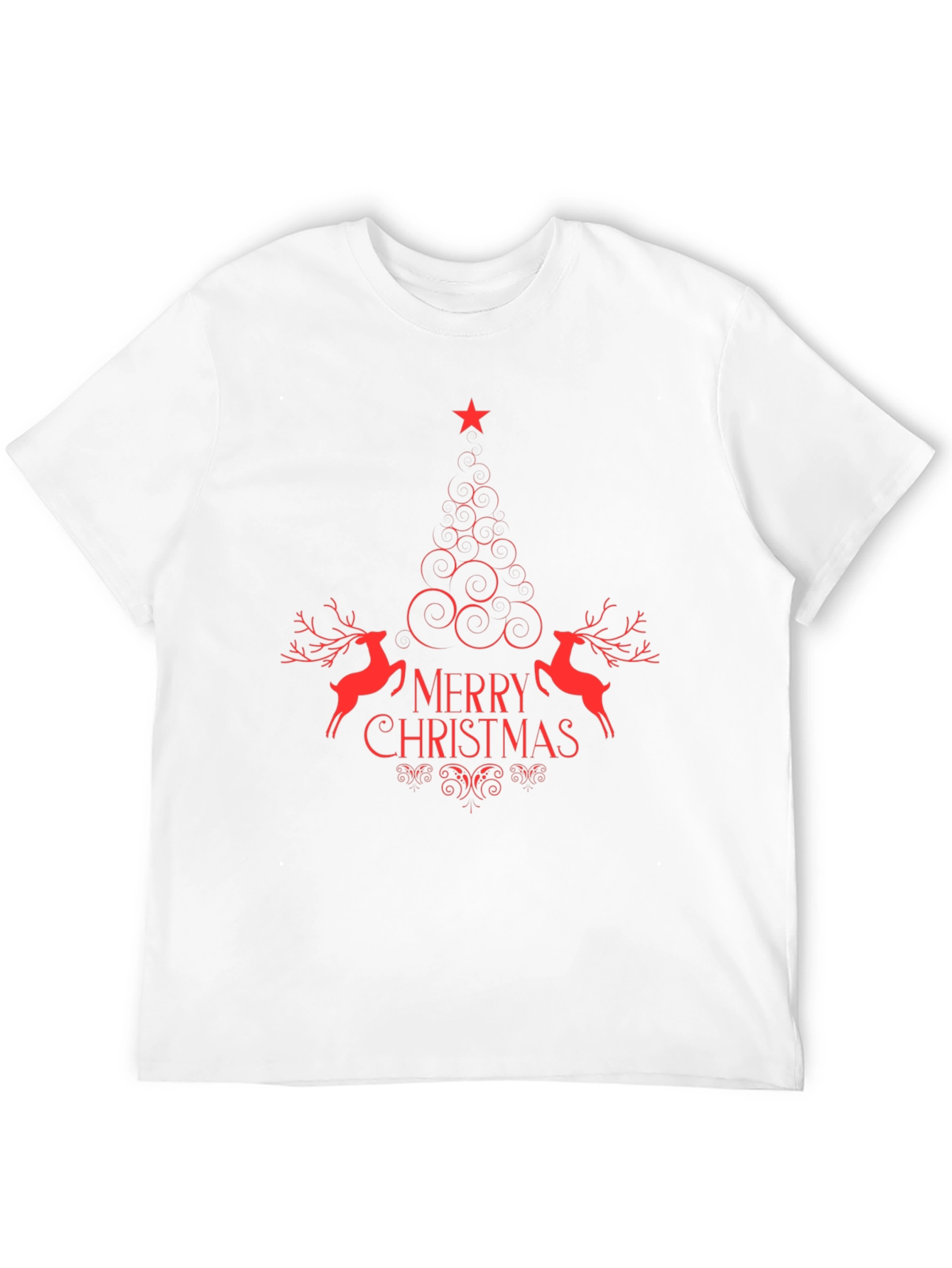 Merry Christmas Graphic Tee - Red Design