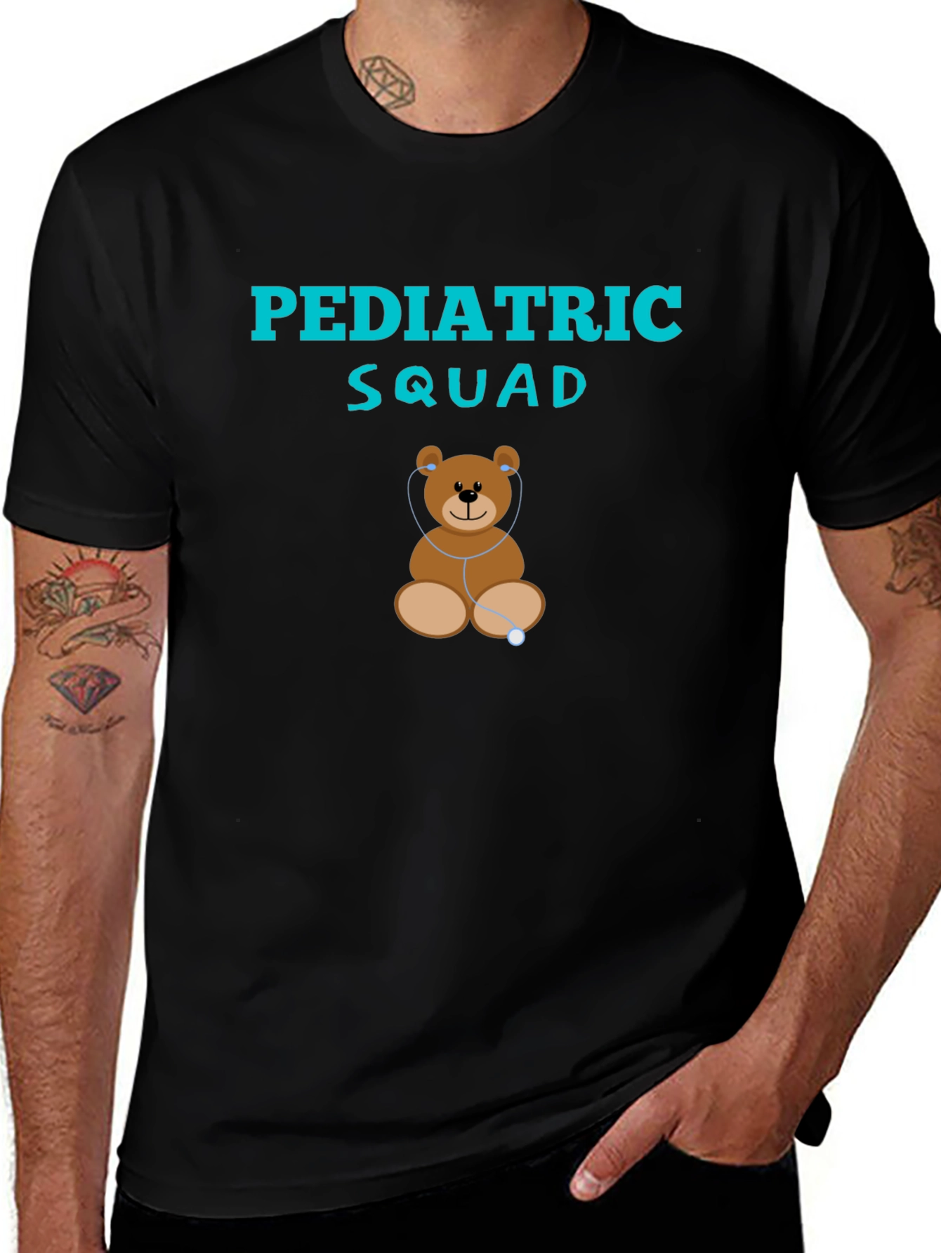 Pediatric Squad Teddy Bear Stethoscope T-Shirt