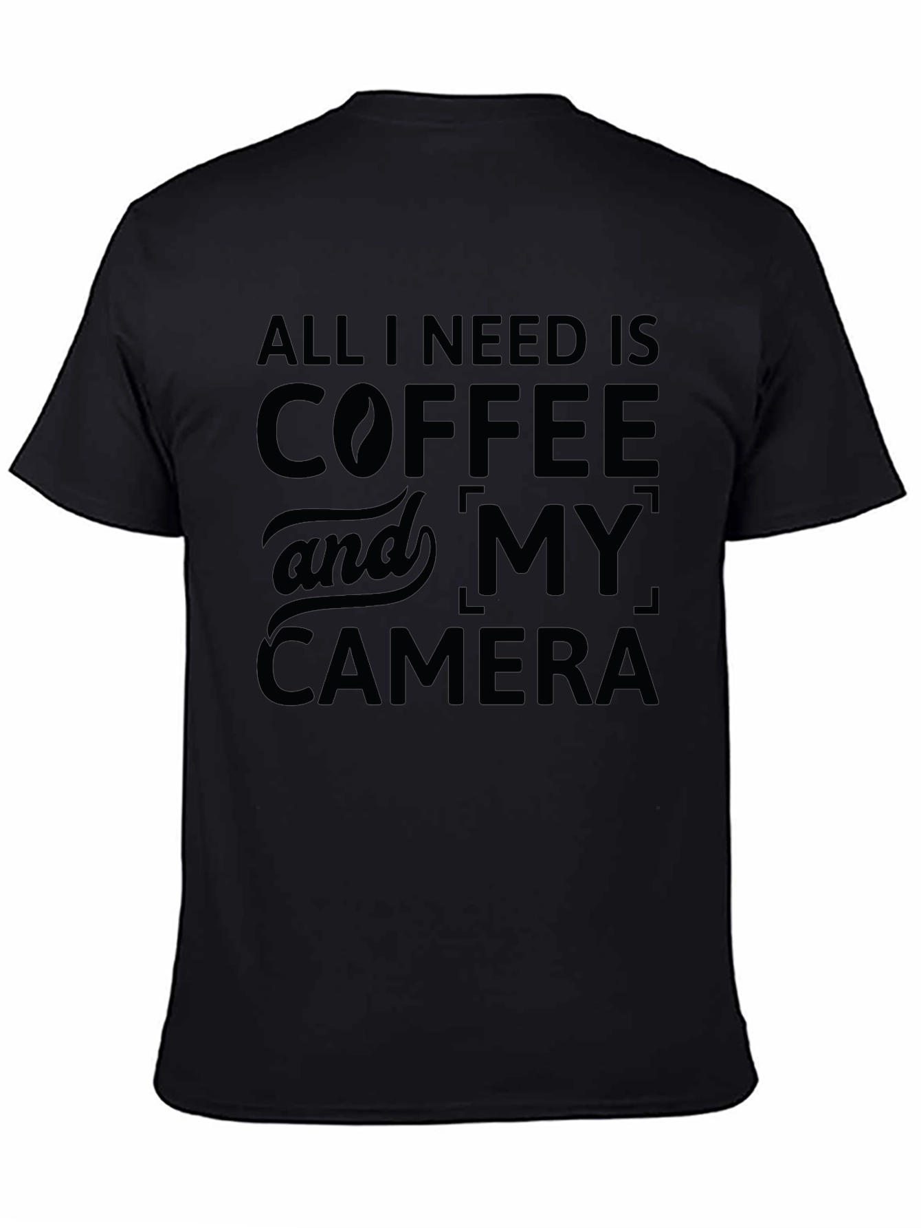 Coffee and Camera Graphic Tee - Black
