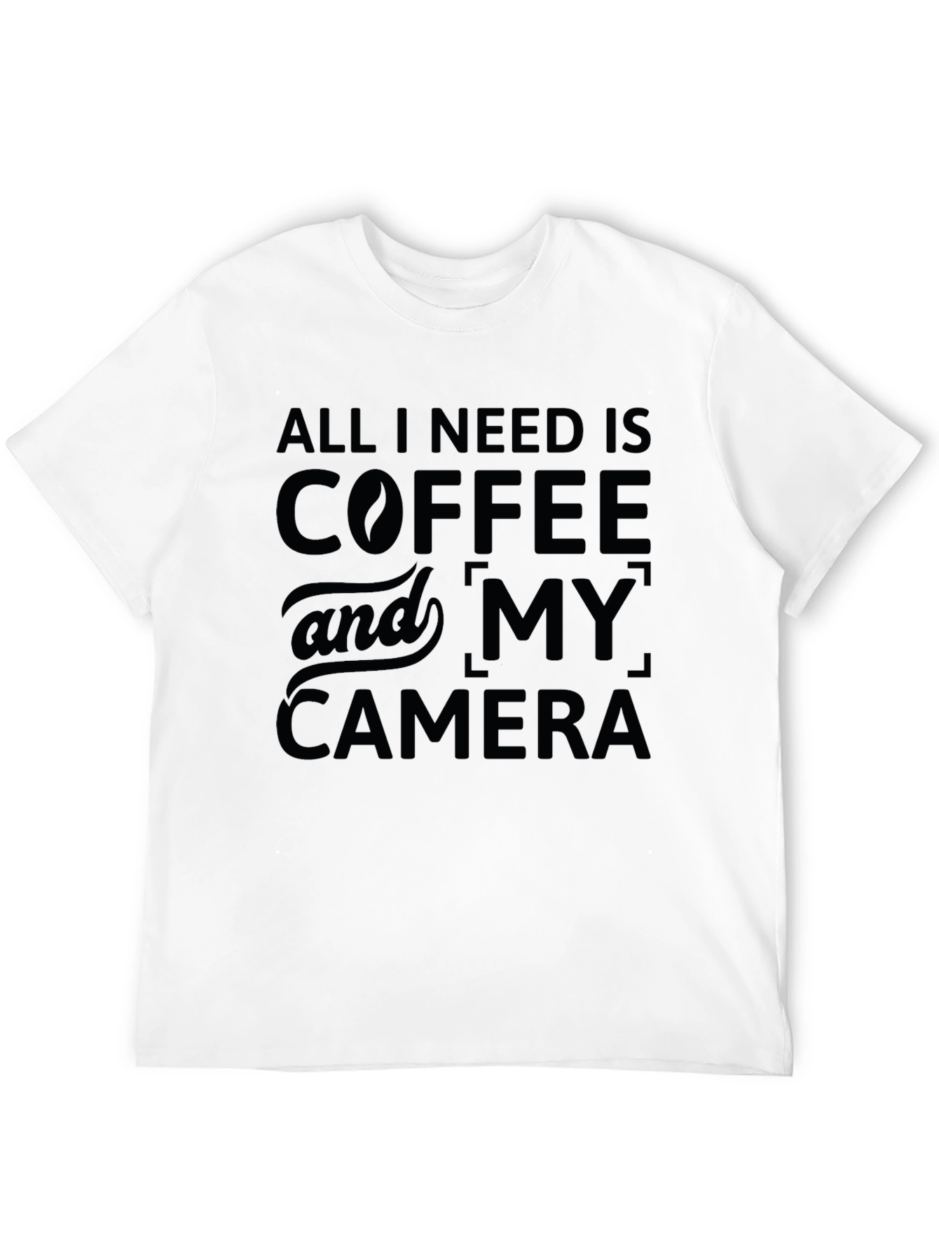 Coffee and Camera Graphic Tee - Black