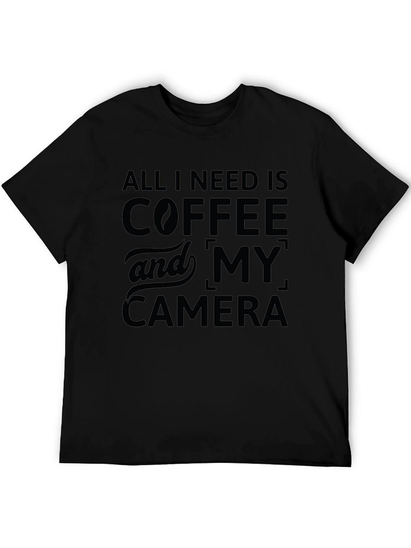 Coffee and Camera Graphic Tee - Black