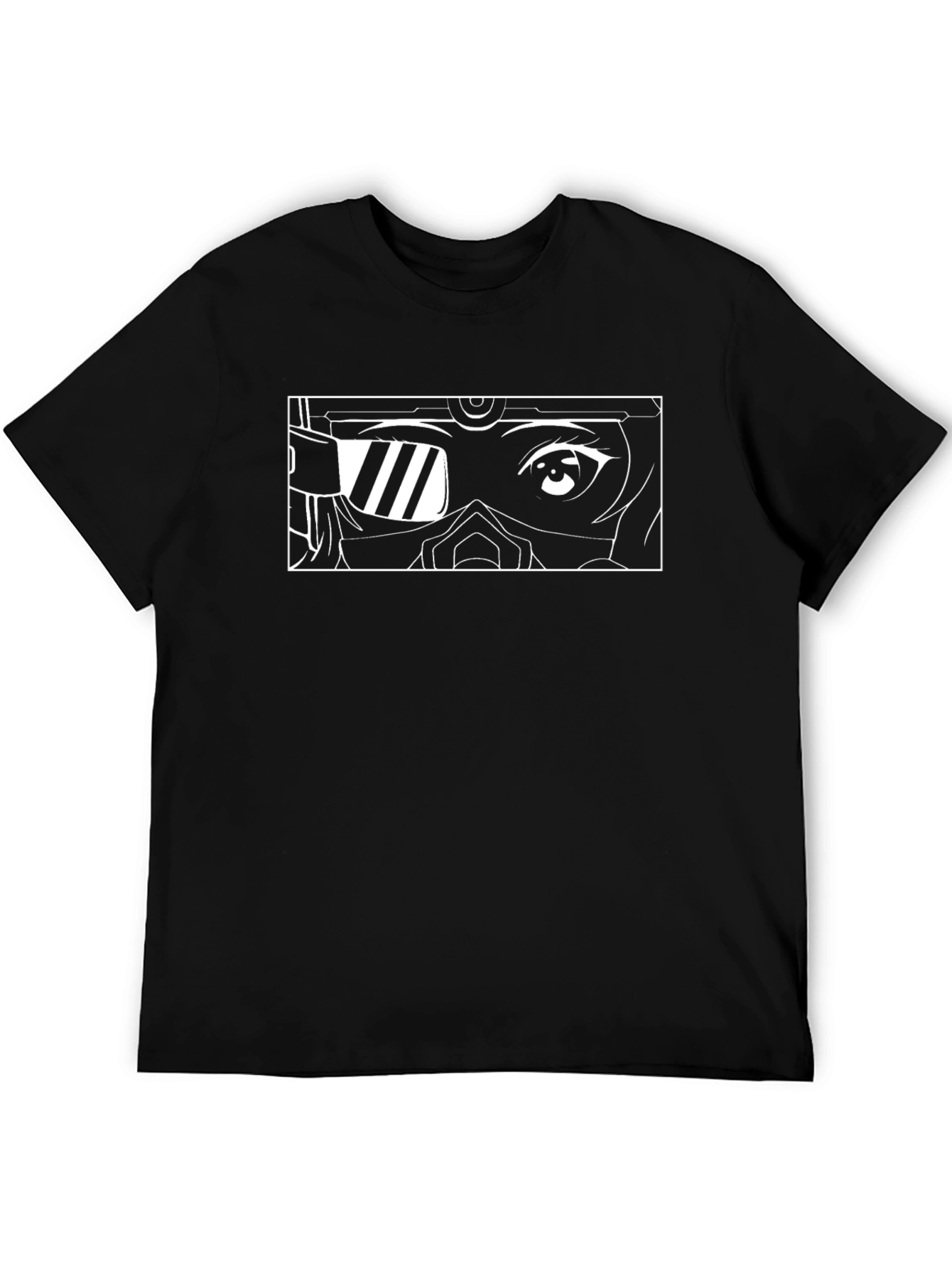 Anime Eyes T-Shirt - Black Cotton Graphic Tee