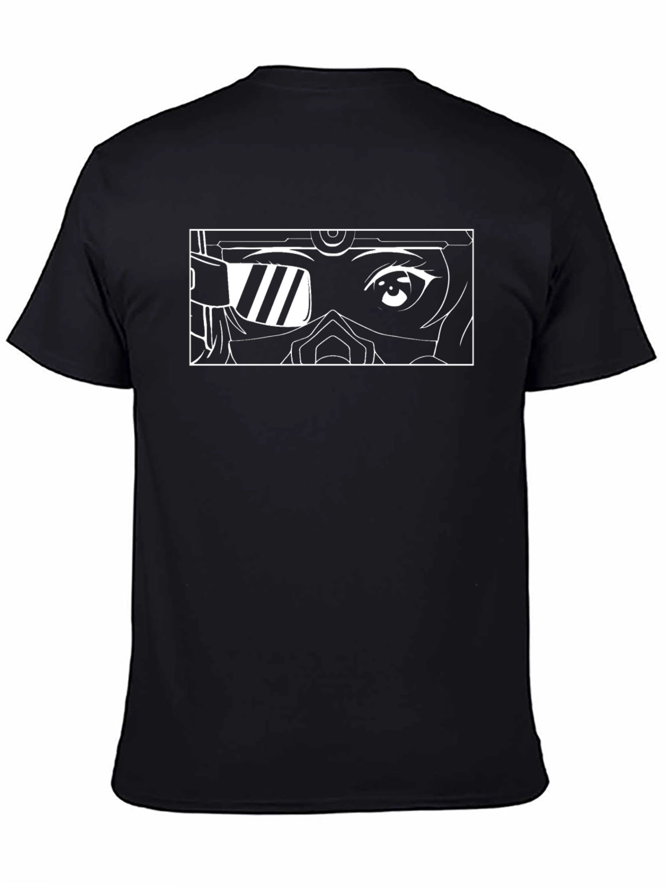 Anime Eyes T-Shirt - Black Cotton Graphic Tee
