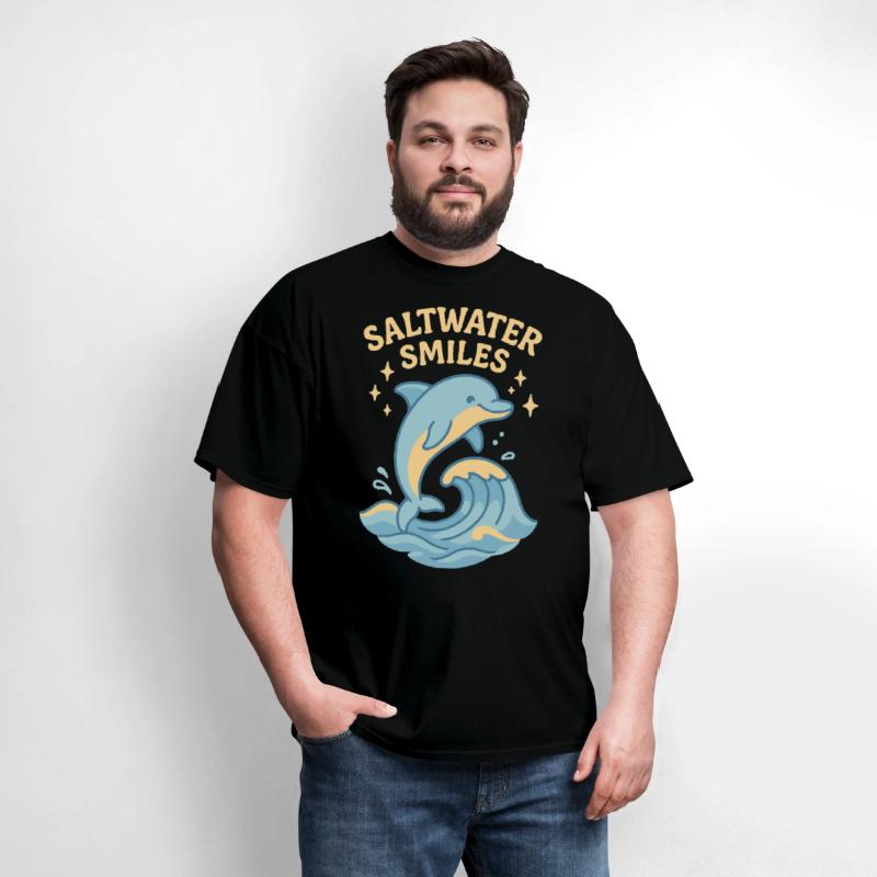 Saltwater Smiles | Cute Dolphin Wave Design