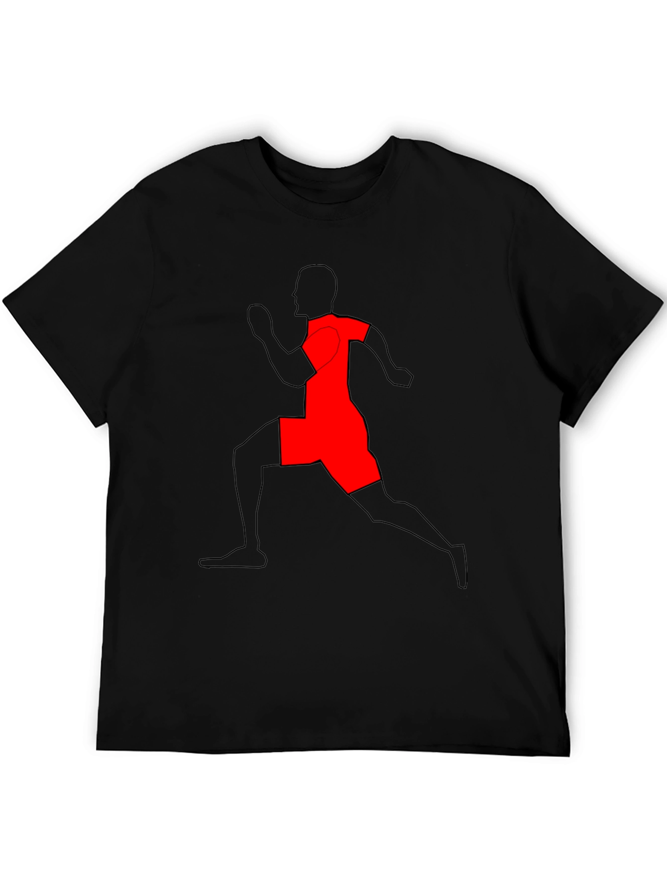 Runner Graphic T-Shirt - Black Cotton Tee