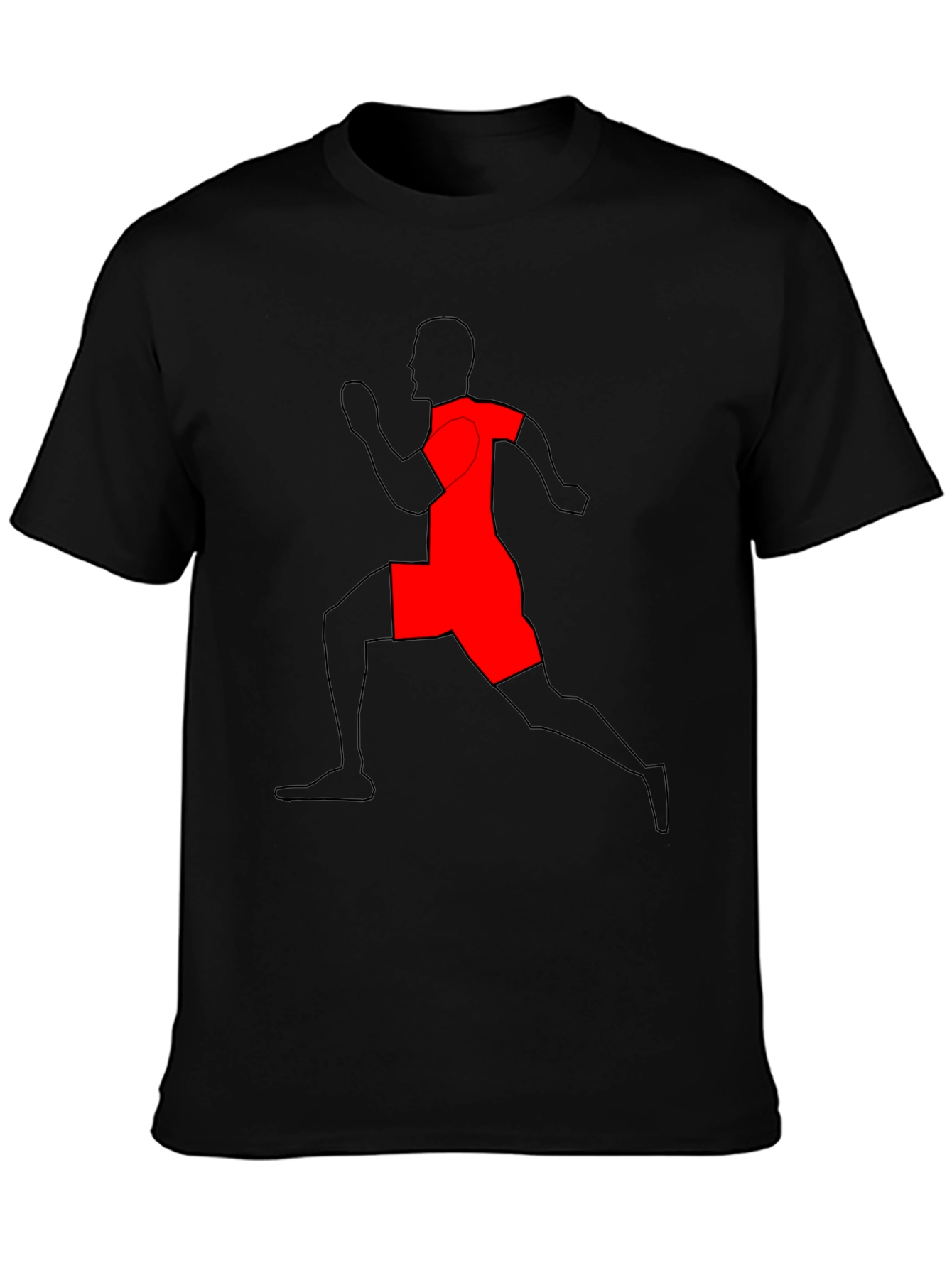 Runner Graphic T-Shirt - Black Cotton Tee