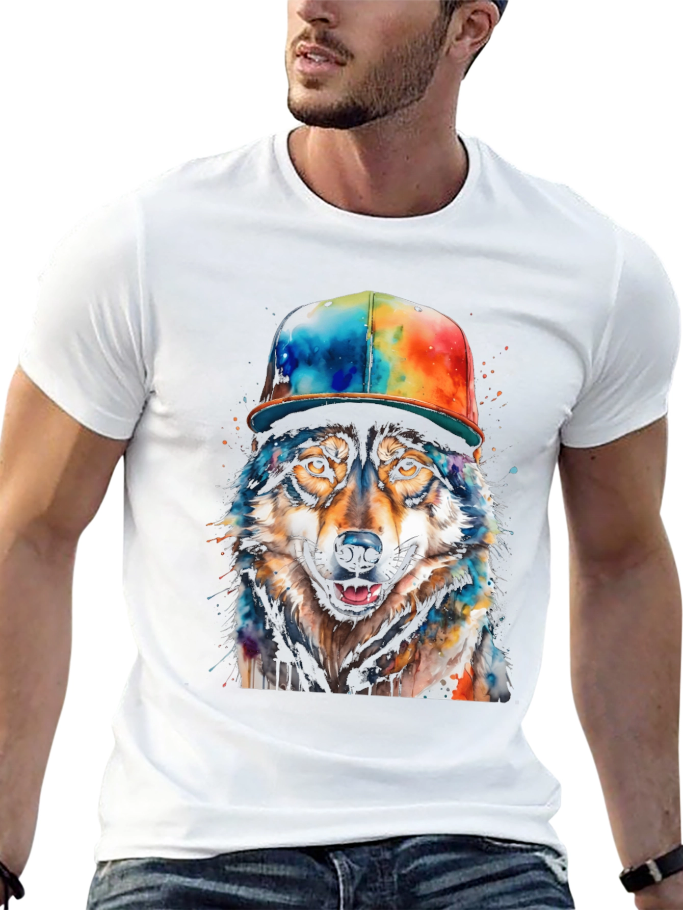 Wolf Graphic Tee - Mens Black T-Shirt