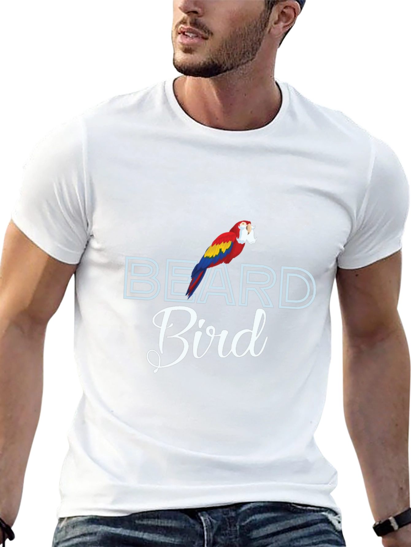 Beard Bird T-Shirt Funny Parrot Tee