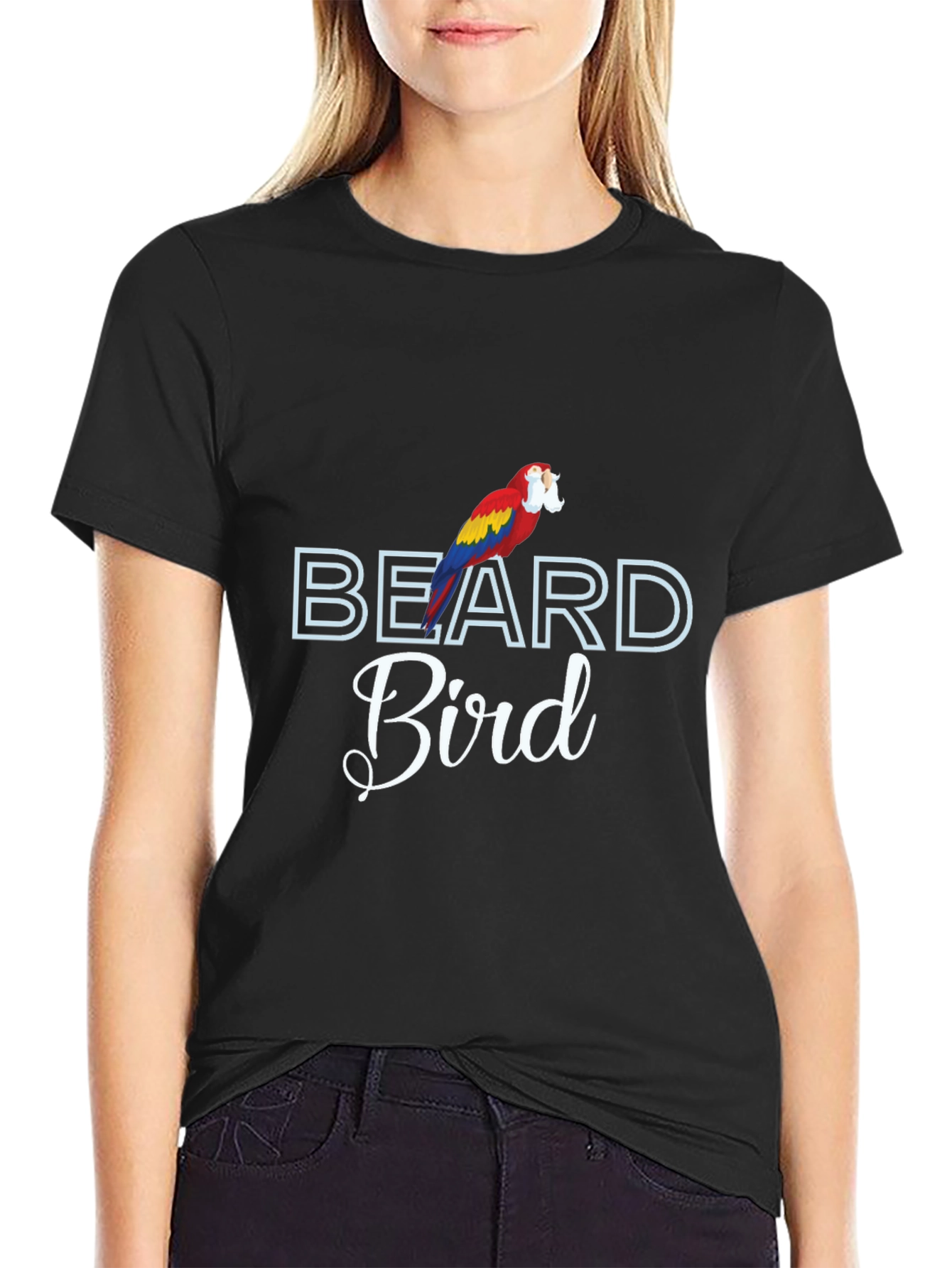 Beard Bird T-Shirt Funny Parrot Tee