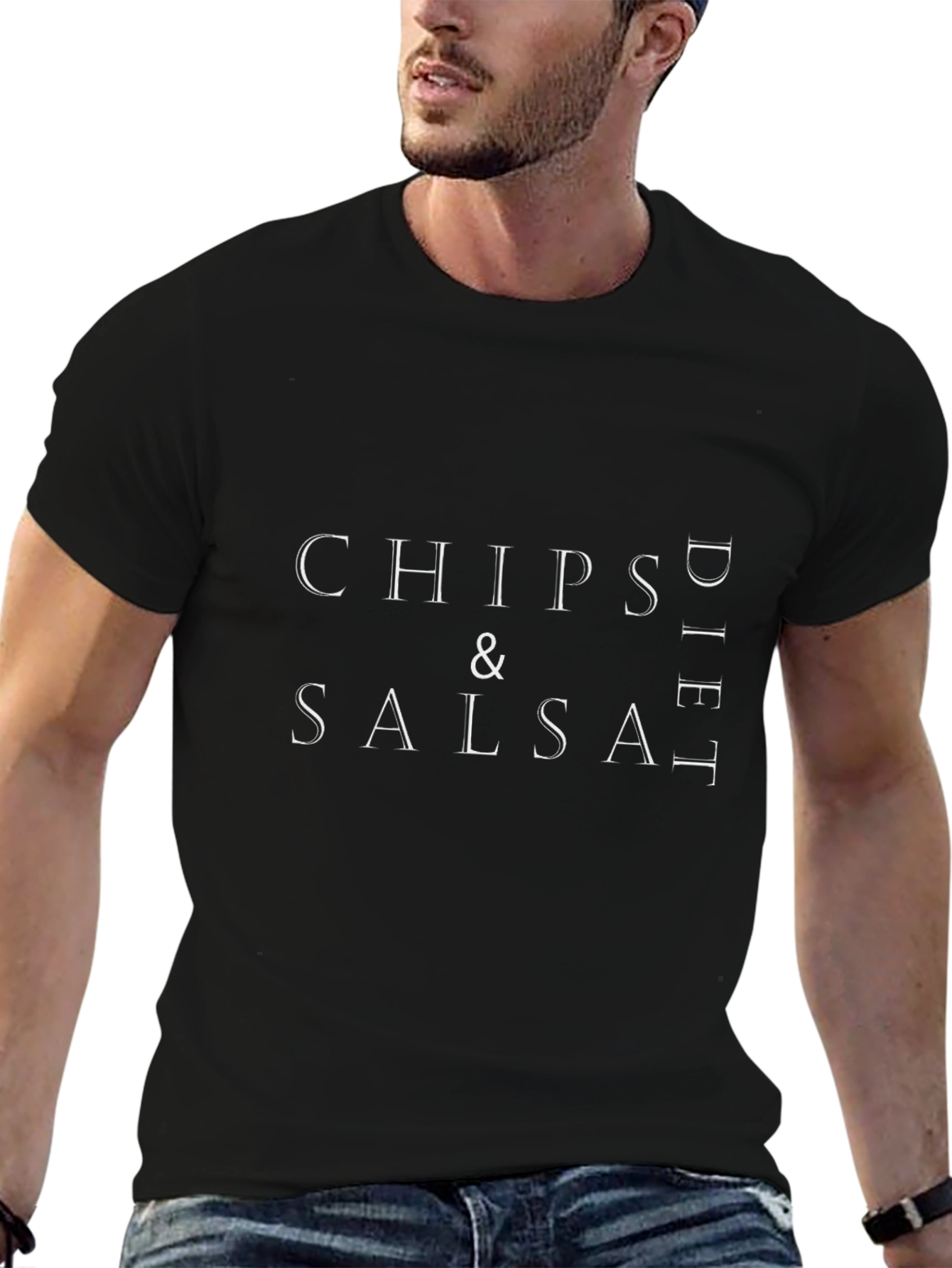 Chips & Salsa Diet Black Graphic Tee
