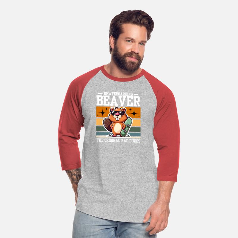 Skateboarding beaver the original rad dudes tshirt