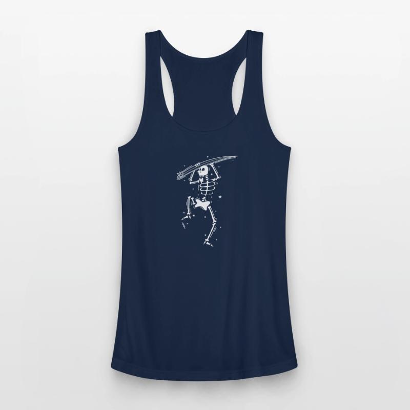 Skeleton with Surfboard wants to Surf Water Sports