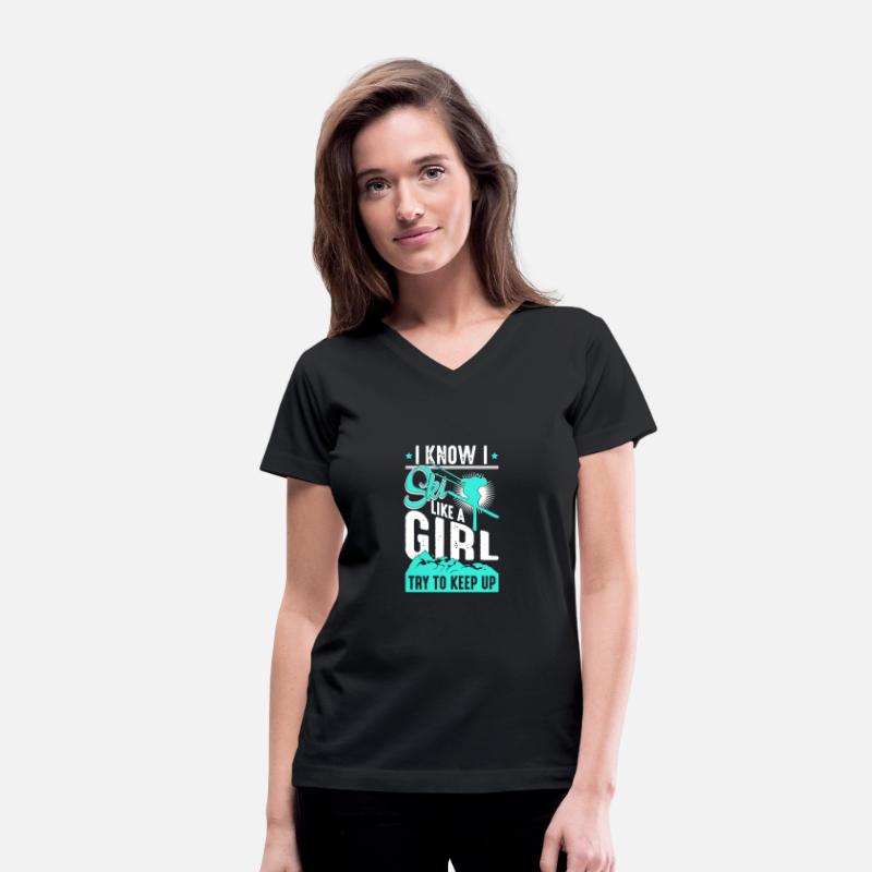 Ski like a Girl Retro Vintage Snow Skiing Winter