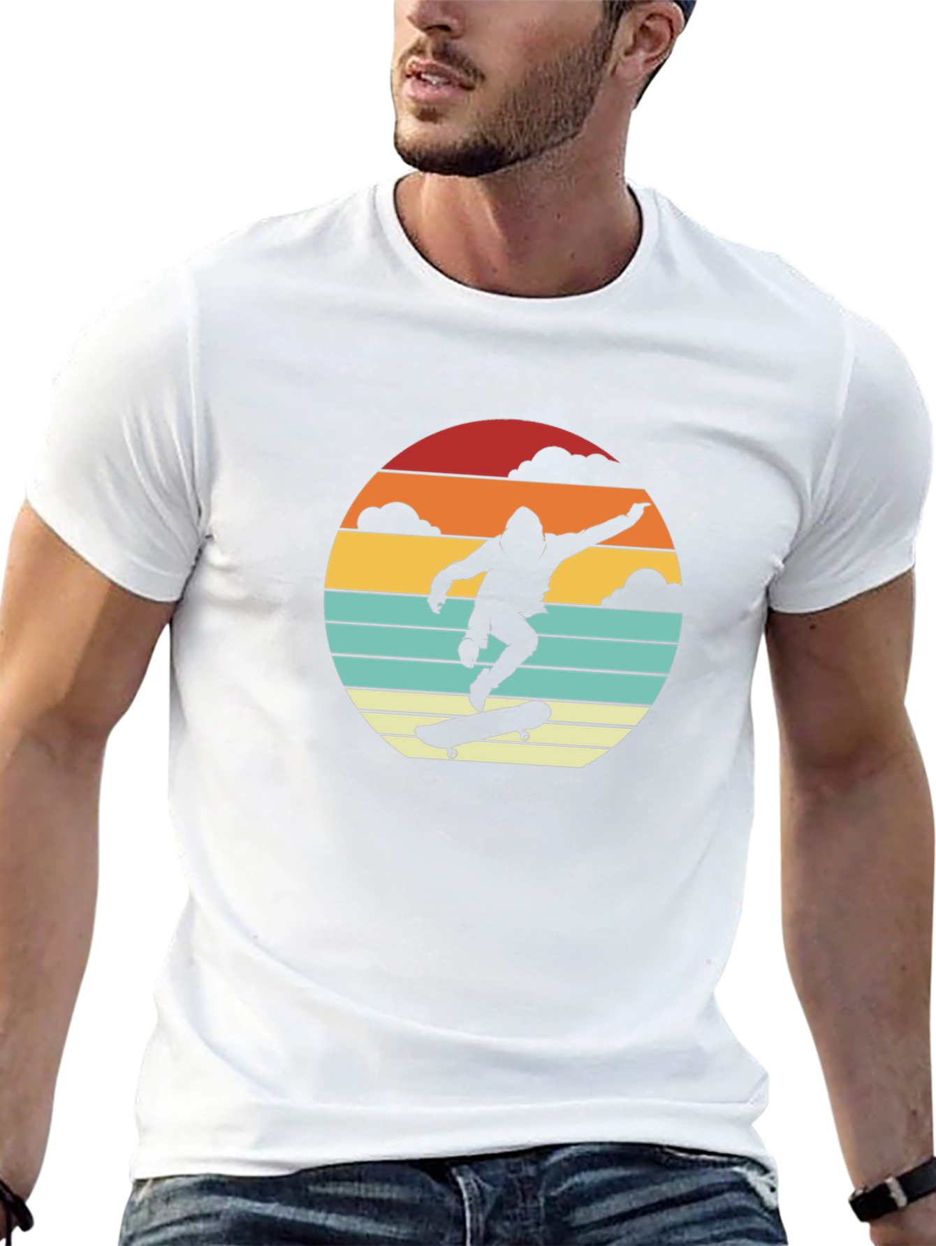 Skateboarding Silhouette Graphic Tee