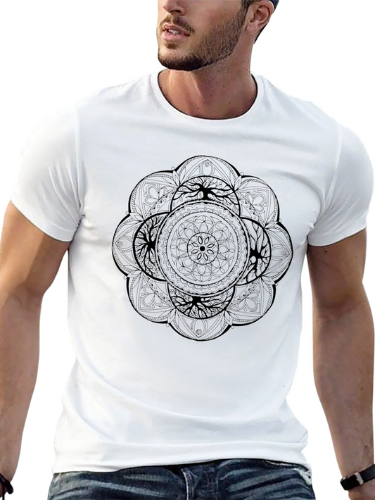 Black Mandala Graphic Tee - Unique Stylish Design