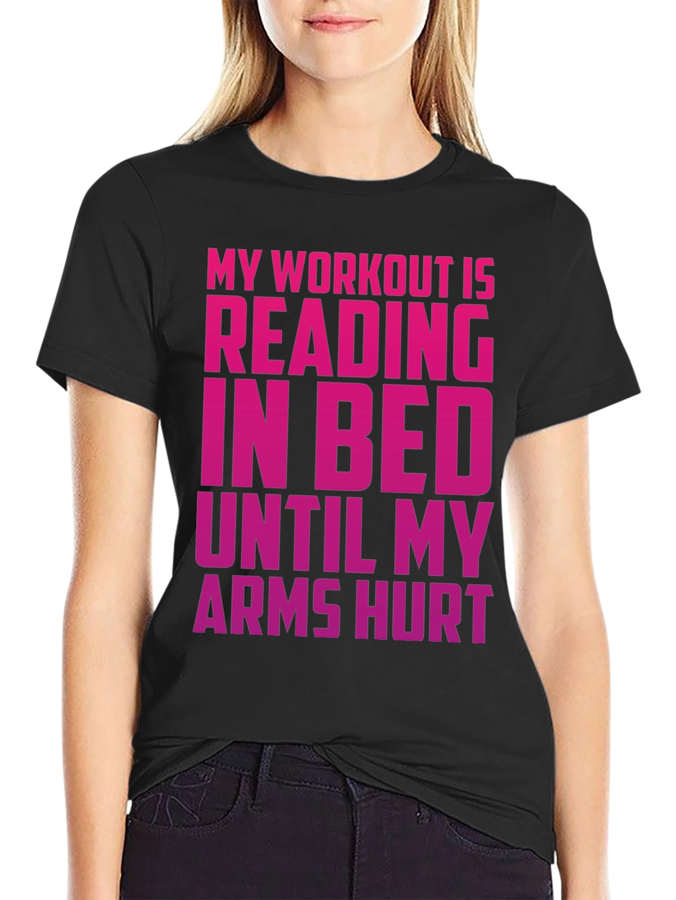 Funny Workout T-Shirt - Reading in Bed Tee