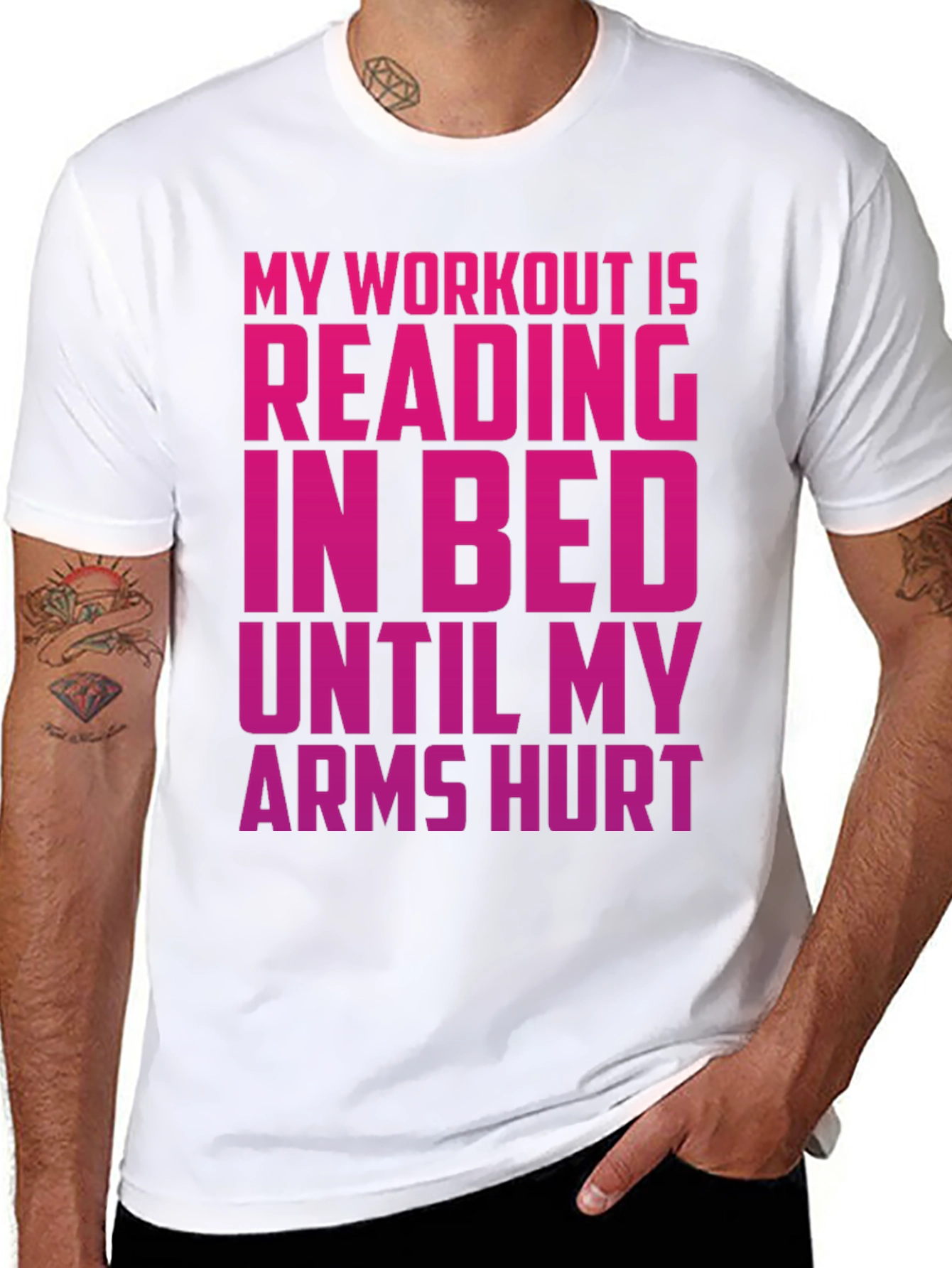 Funny Workout T-Shirt - Reading in Bed Tee