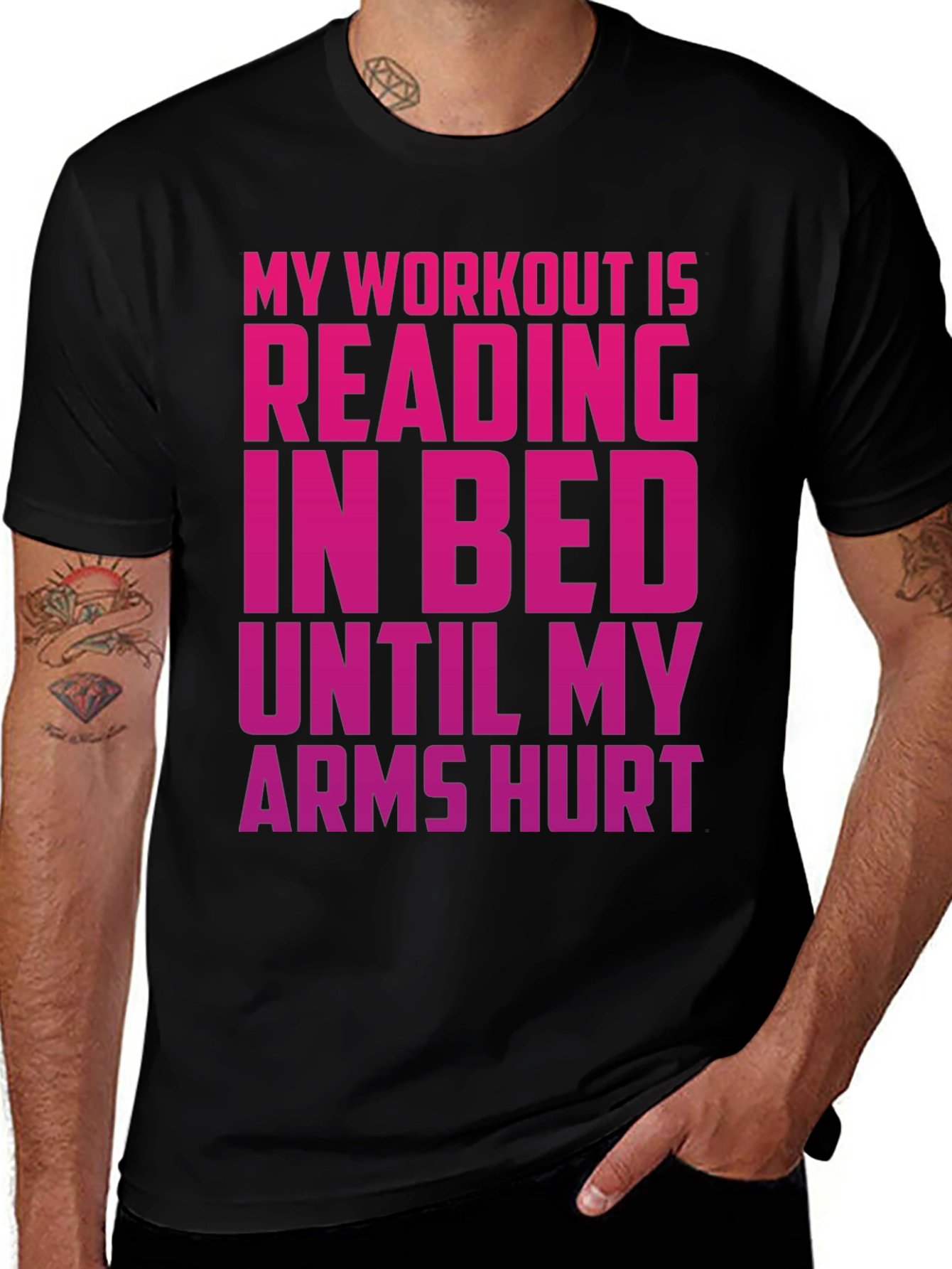 Funny Workout T-Shirt - Reading in Bed Tee