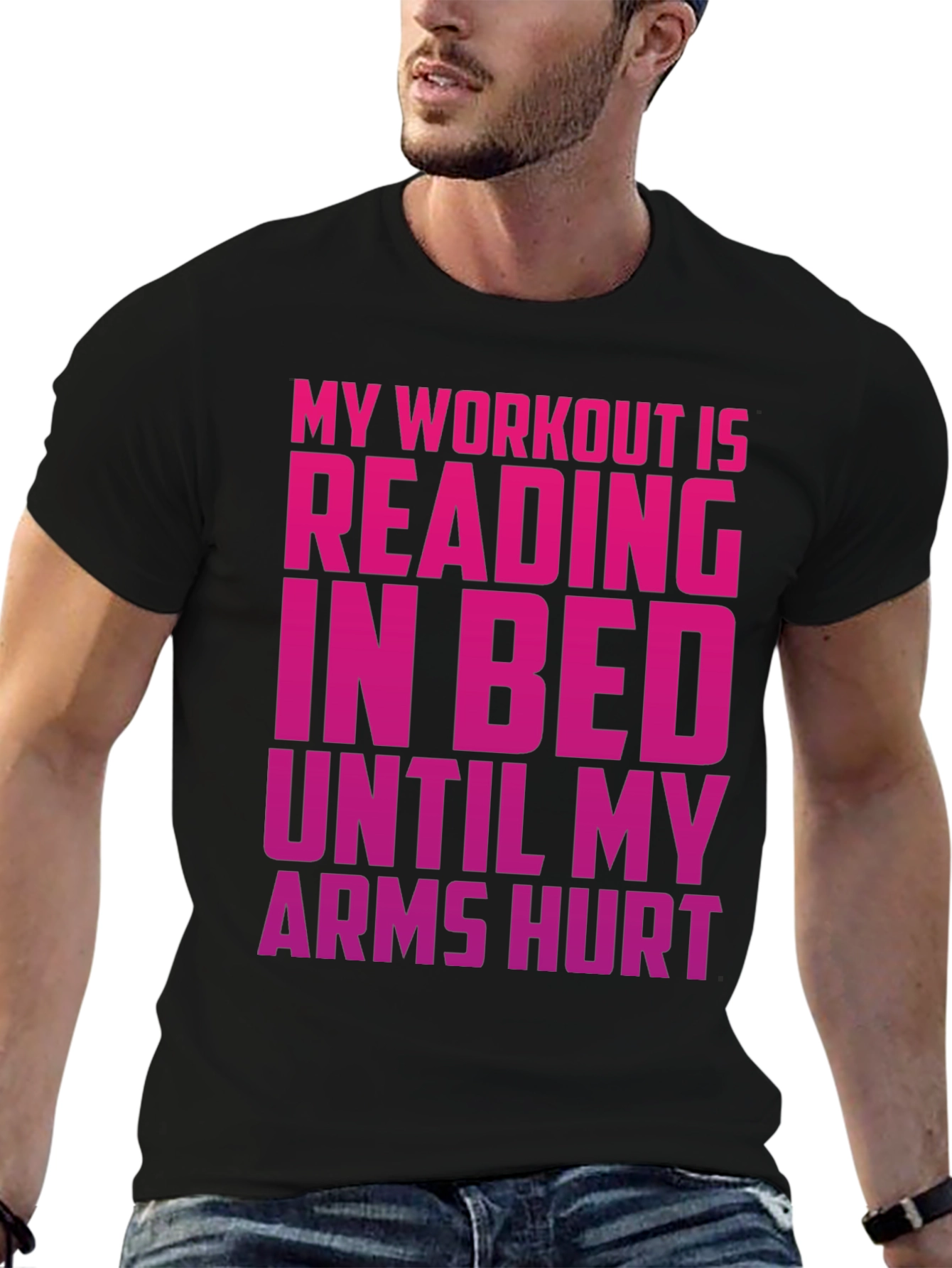 Funny Workout T-Shirt - Reading in Bed Tee
