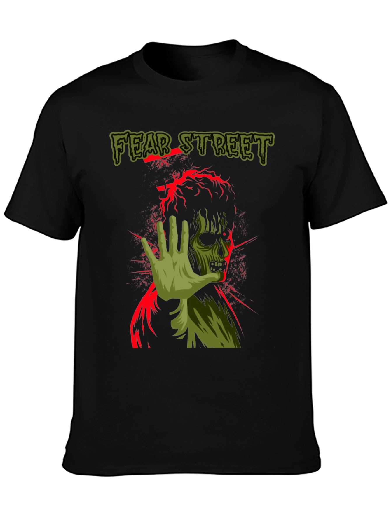 Fear Street Zombie Graphic Print Black T-Shirt