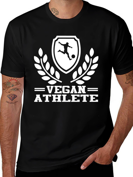Vegan Athlete Graphic Tee - Black Cotton Shirt
