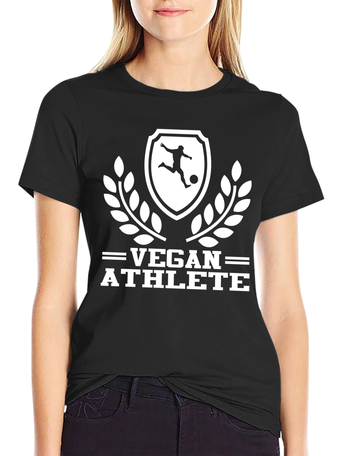 Vegan Athlete Graphic Tee - Black Cotton Shirt