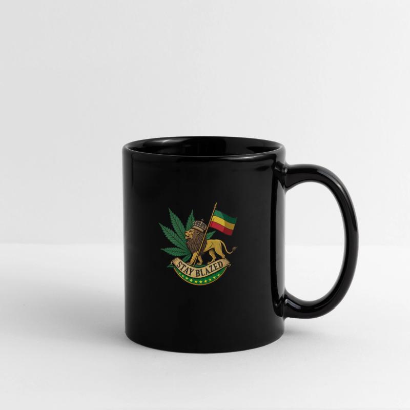 Stay Blazed Lion of Judah Rasta Flag & Weed Leaf