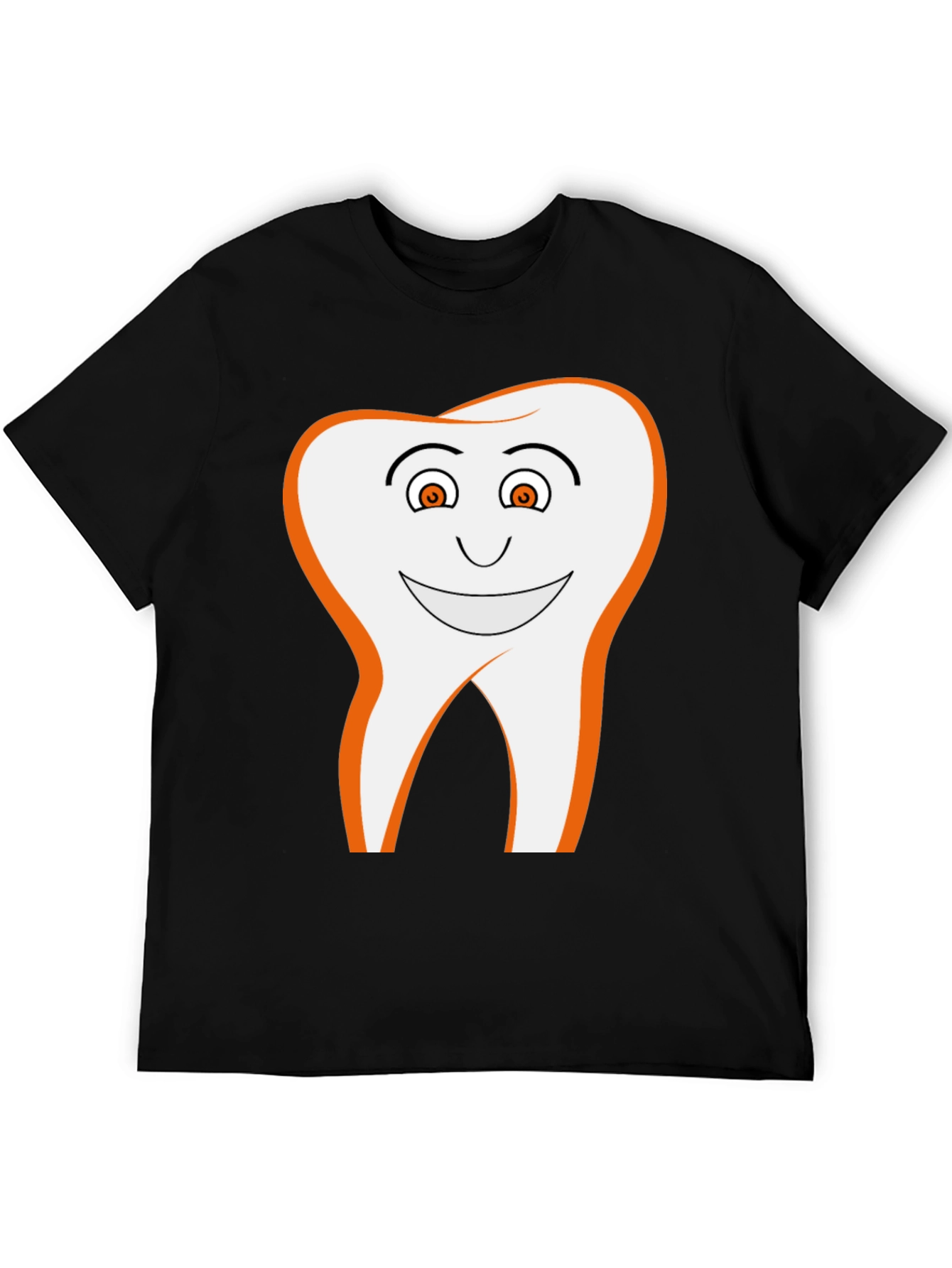 Smiling Tooth Graphic Tee - Black Cotton Blend T-Shirt
