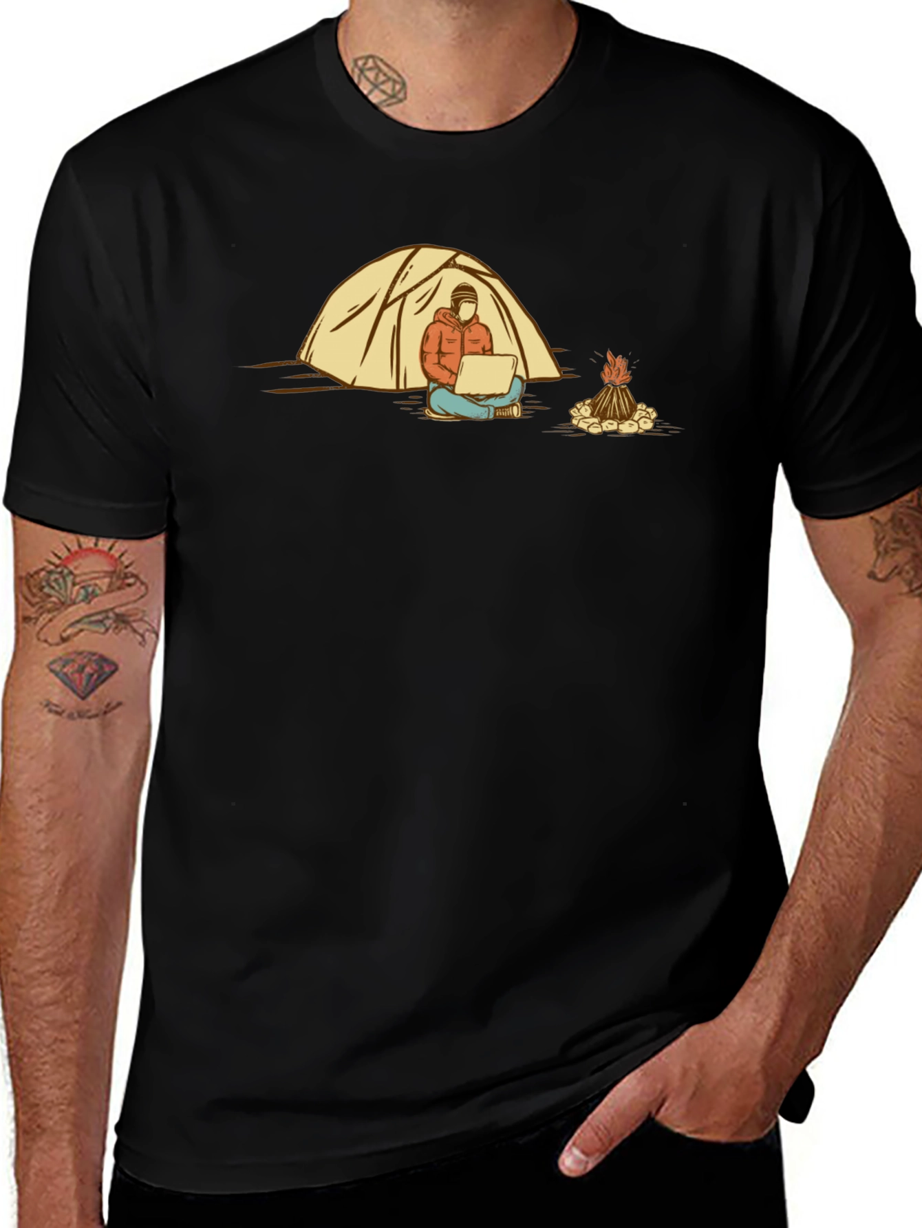 Camper by Fire T-Shirt - Black
