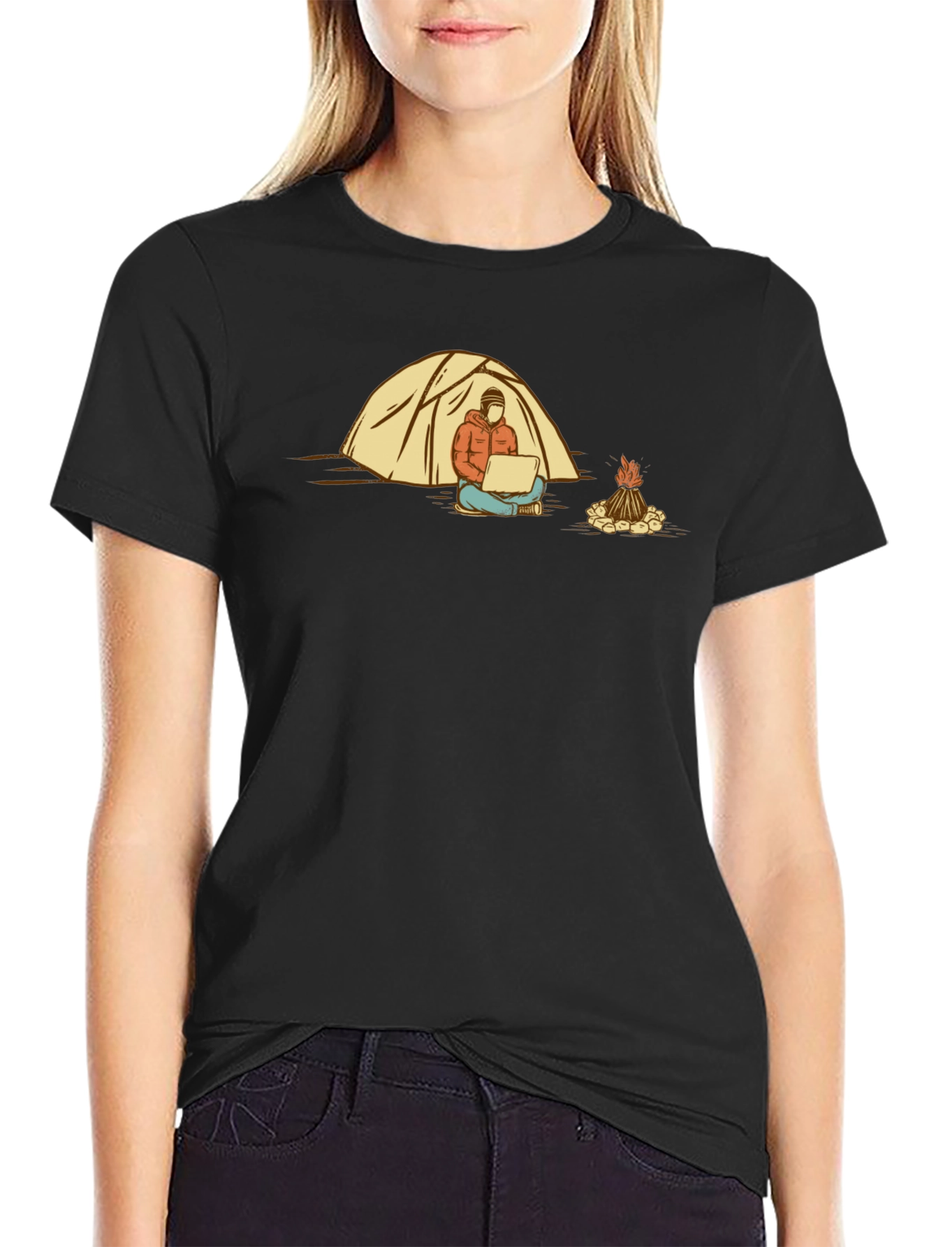 Camper by Fire T-Shirt - Black