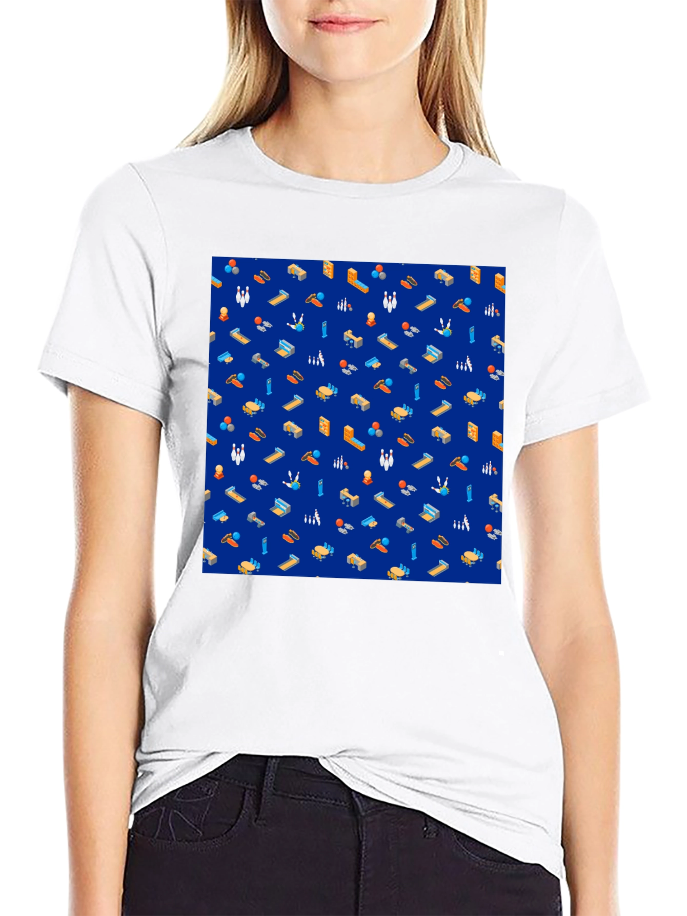 Bowling Pattern Tee - Stylish Sport Shirt