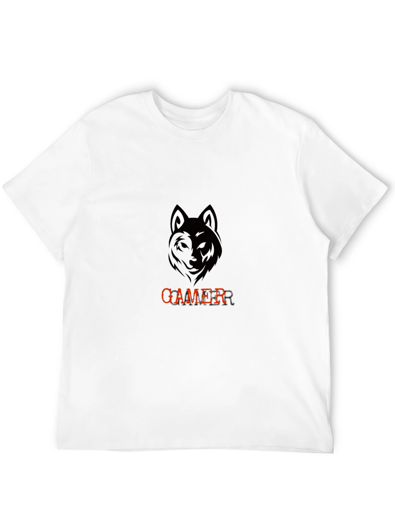 Gamer Wolf Graphic Black T-Shirt