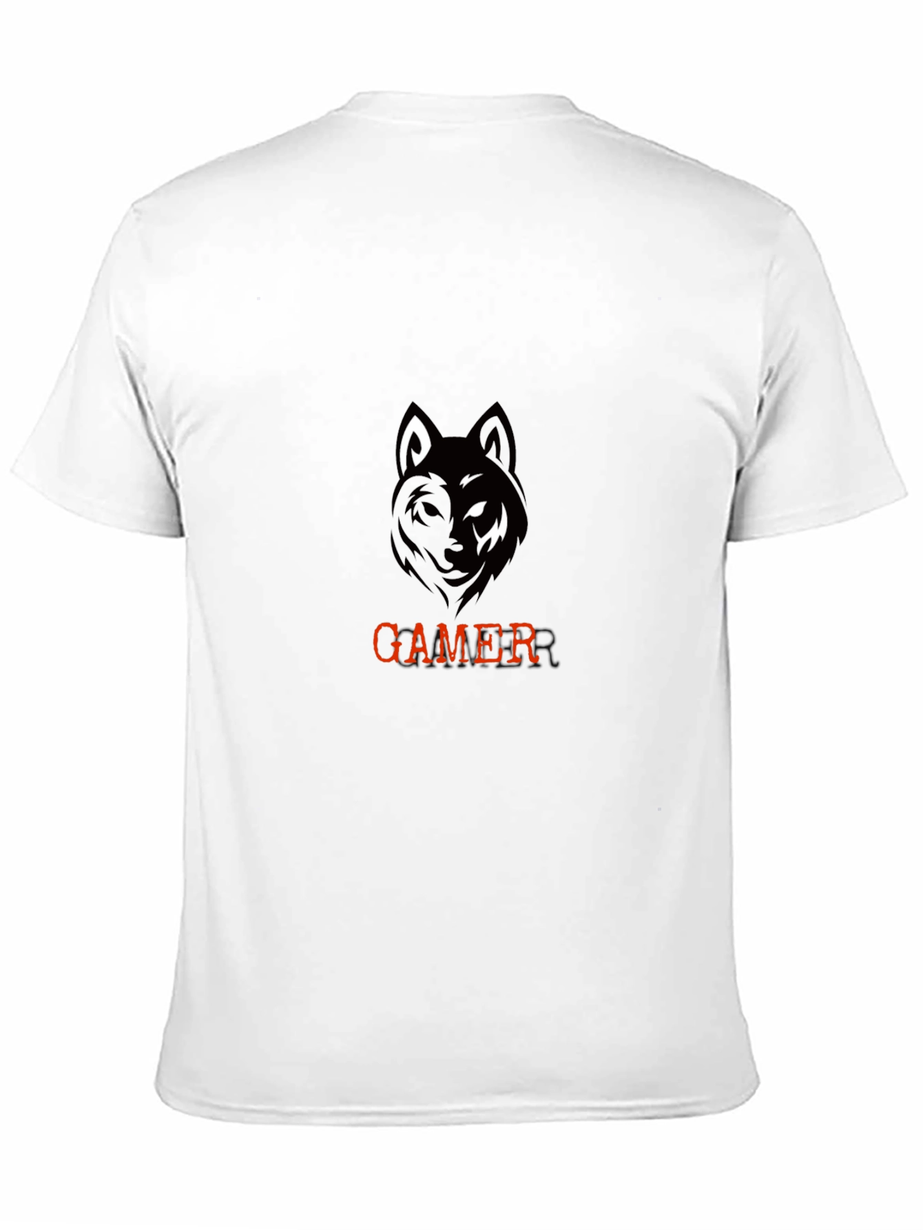 Gamer Wolf Graphic Black T-Shirt