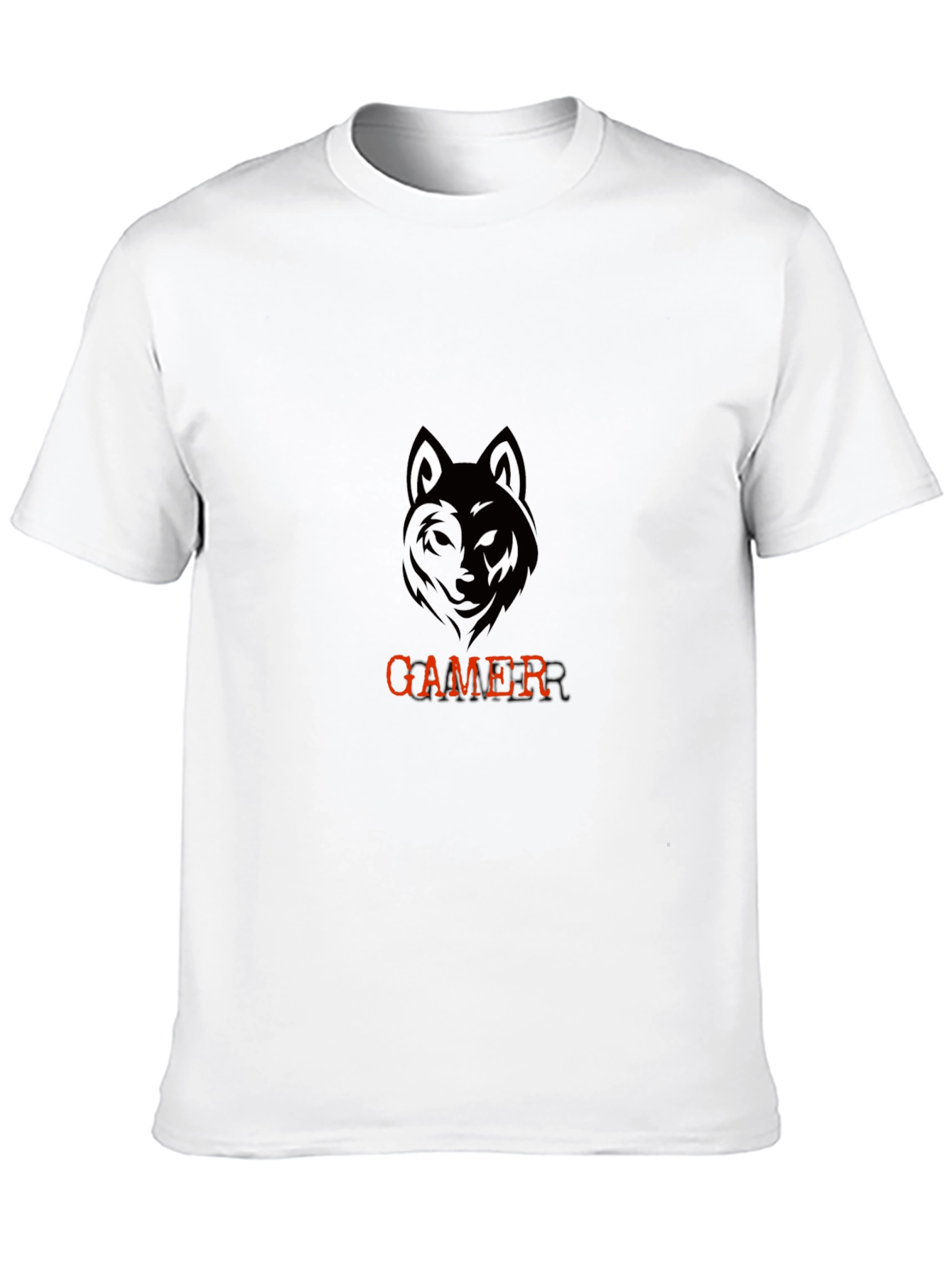 Gamer Wolf Graphic Black T-Shirt